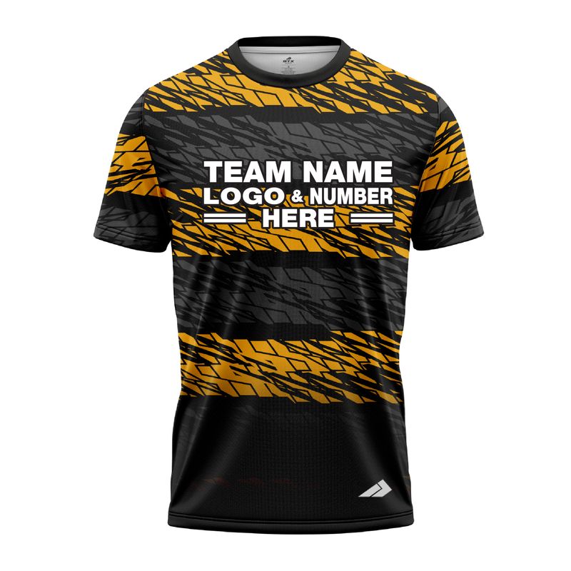 Custom Fully Sublimated BMX Abstract Pattern Black Yellow Performance Jersey 2707