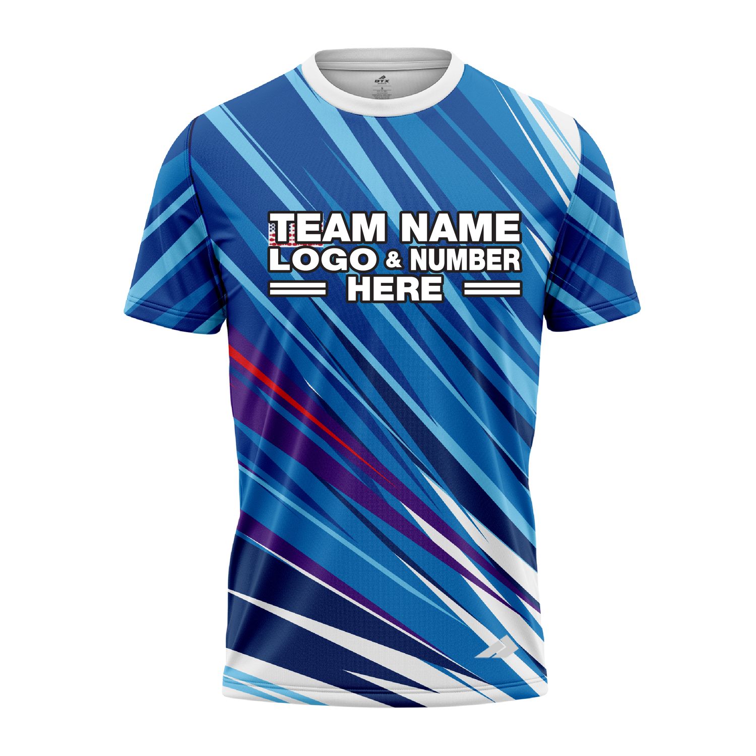 Custom Fully Sublimated Spikes Pattern Blue Performance Jersey 2714