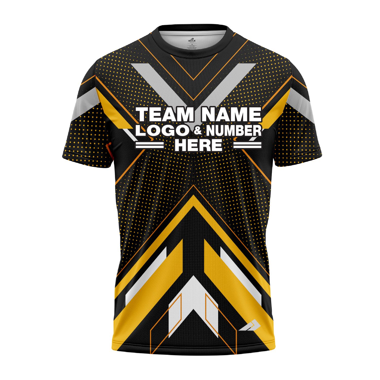 Custom Fully Sublimated ATV QuadQuest Pattern Black Yellow Performance Jersey 2735