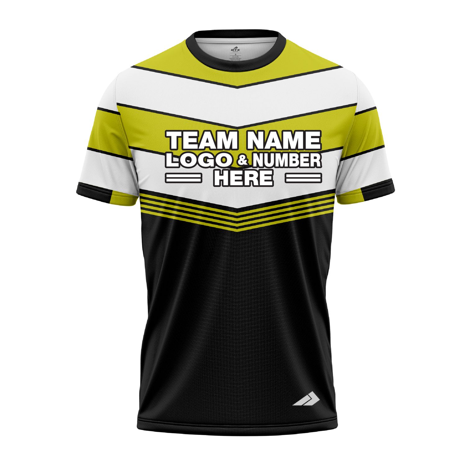 Custom Fully Sublimated Chest Stripes Pattern Black Green White Performance Jersey 2756