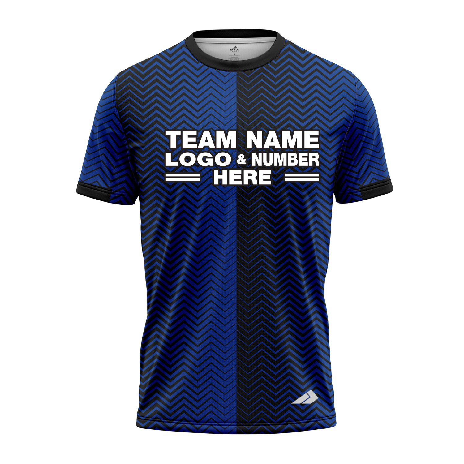 Custom Fully Sublimated Half Faded Pattern Black Blue Performance Jersey 2798