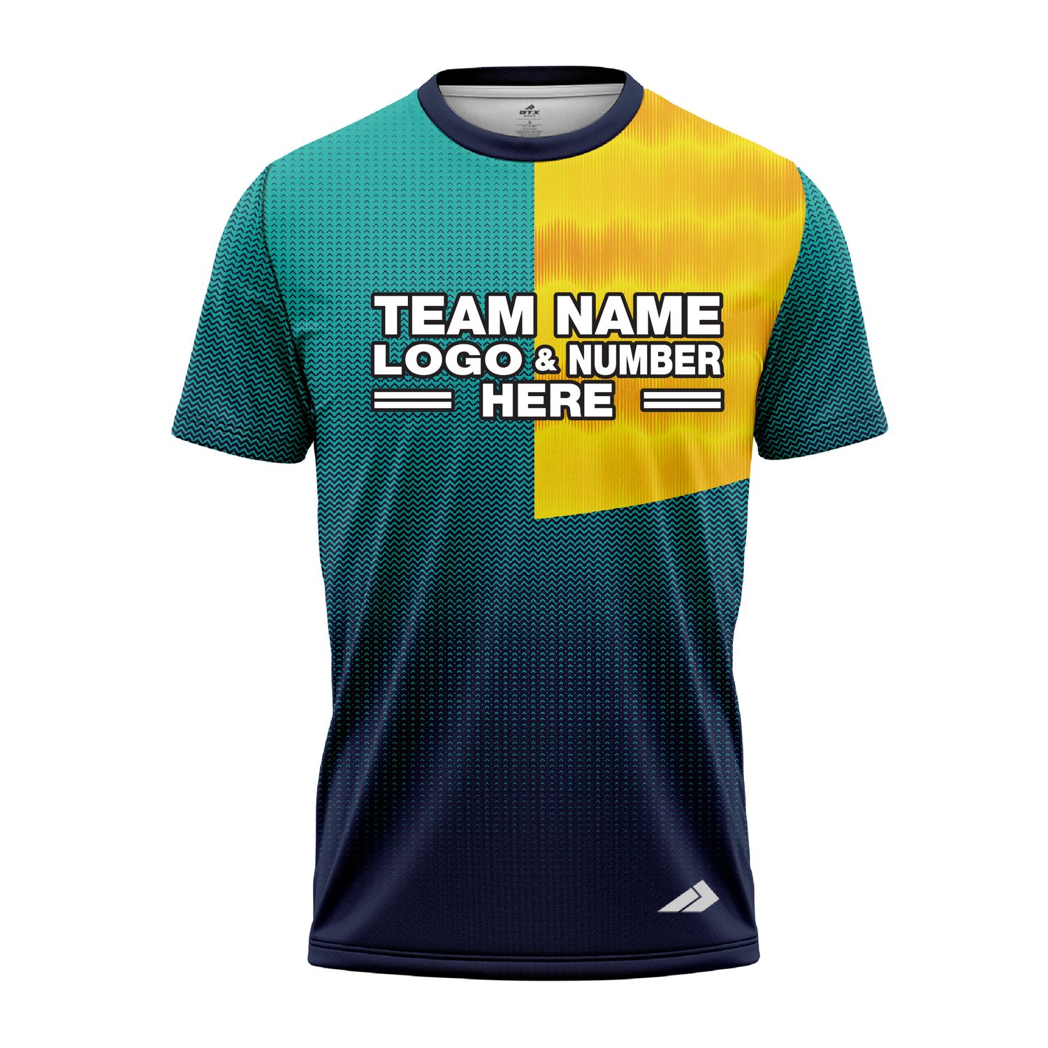 Custom Fully Sublimated DuoStyle Pattern Teal Yellow Performance Jersey 2812