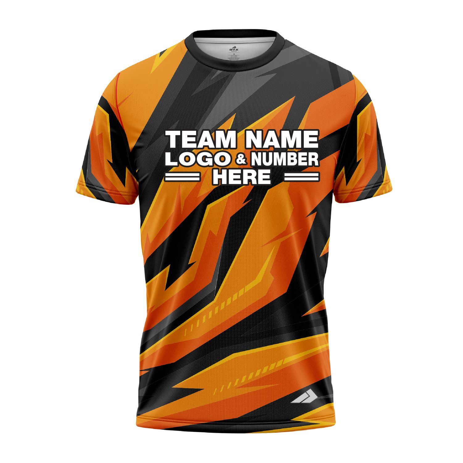 Custom Fully Sublimated Firebird Pattern Black Orange Performance Jersey 2826