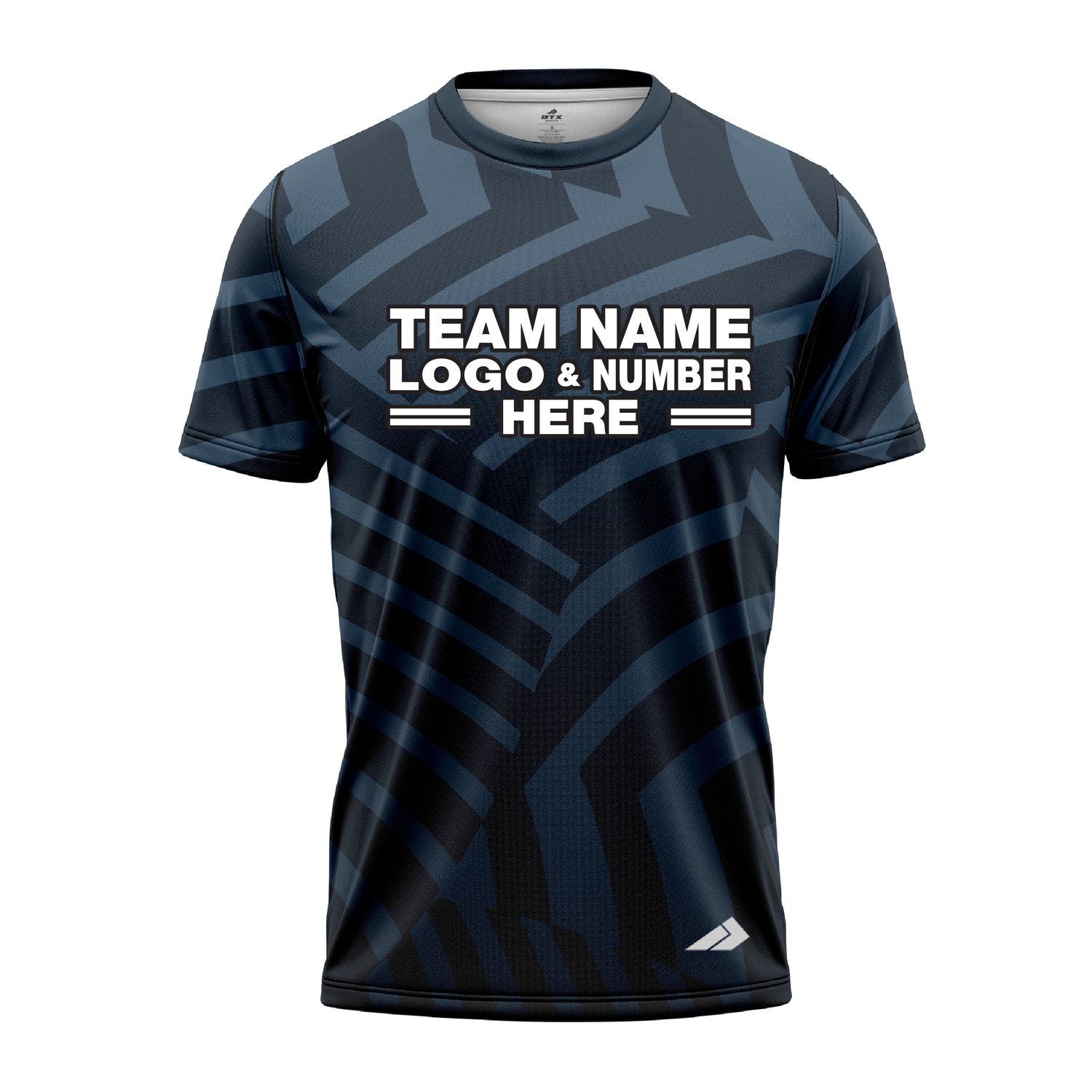 Custom Fully Sublimated Cross Stripes Pattern Dark Blue Performance Jersey 2833