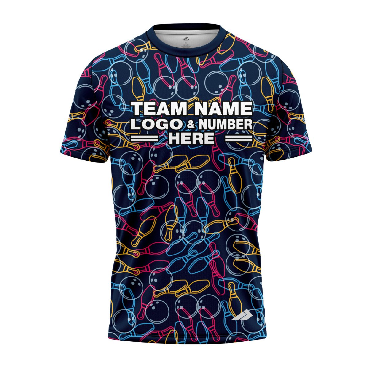 Custom Fully Sublimated Party Bowling Pattern Multicolor Performance Jersey 2819