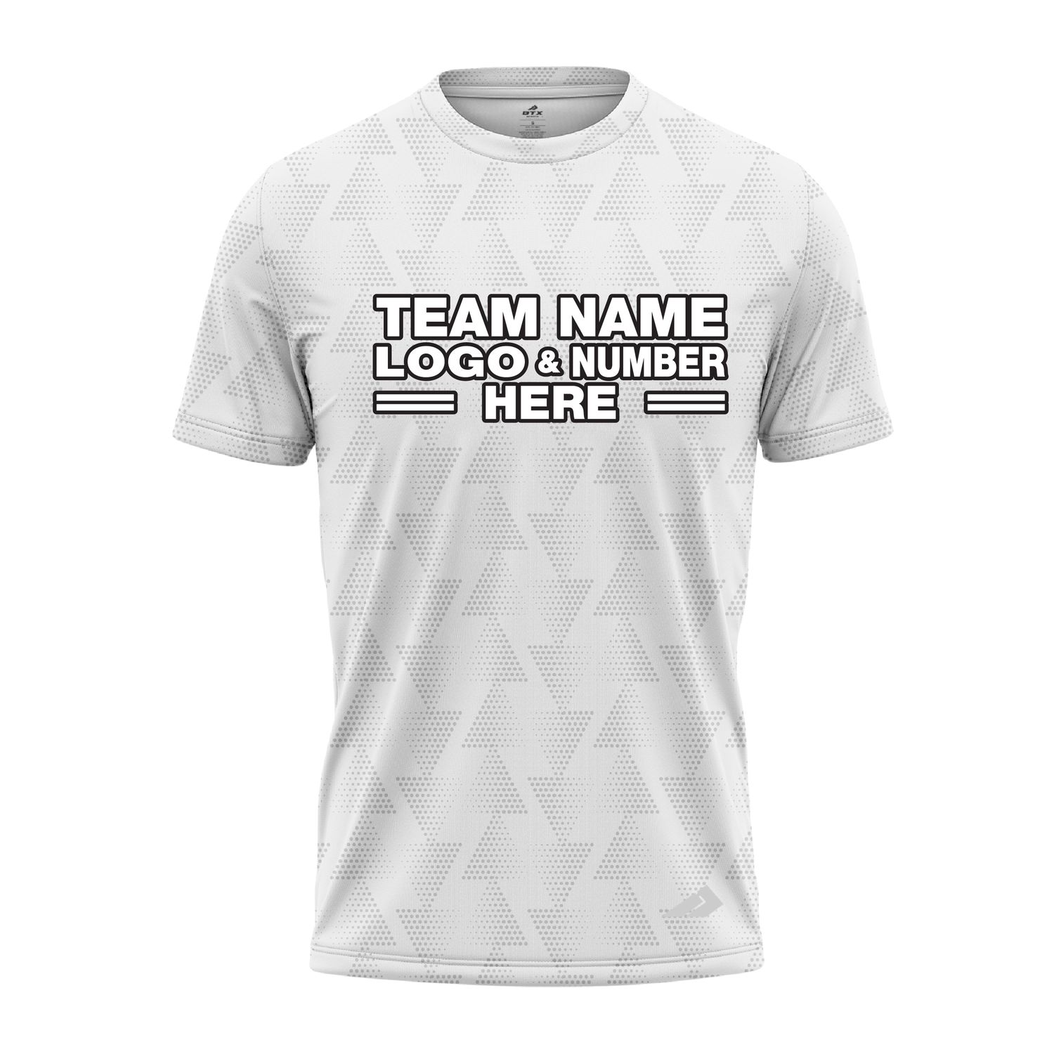 Custom Fully Sublimated Faded Geometric Triangles Pattern White Performance Jersey 2854