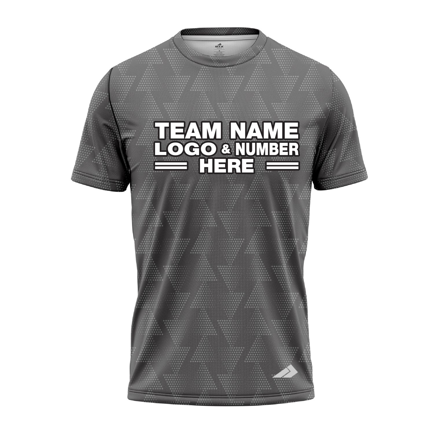 Custom Fully Sublimated Faded Geometric Triangles Pattern Gray Performance Jersey 2861