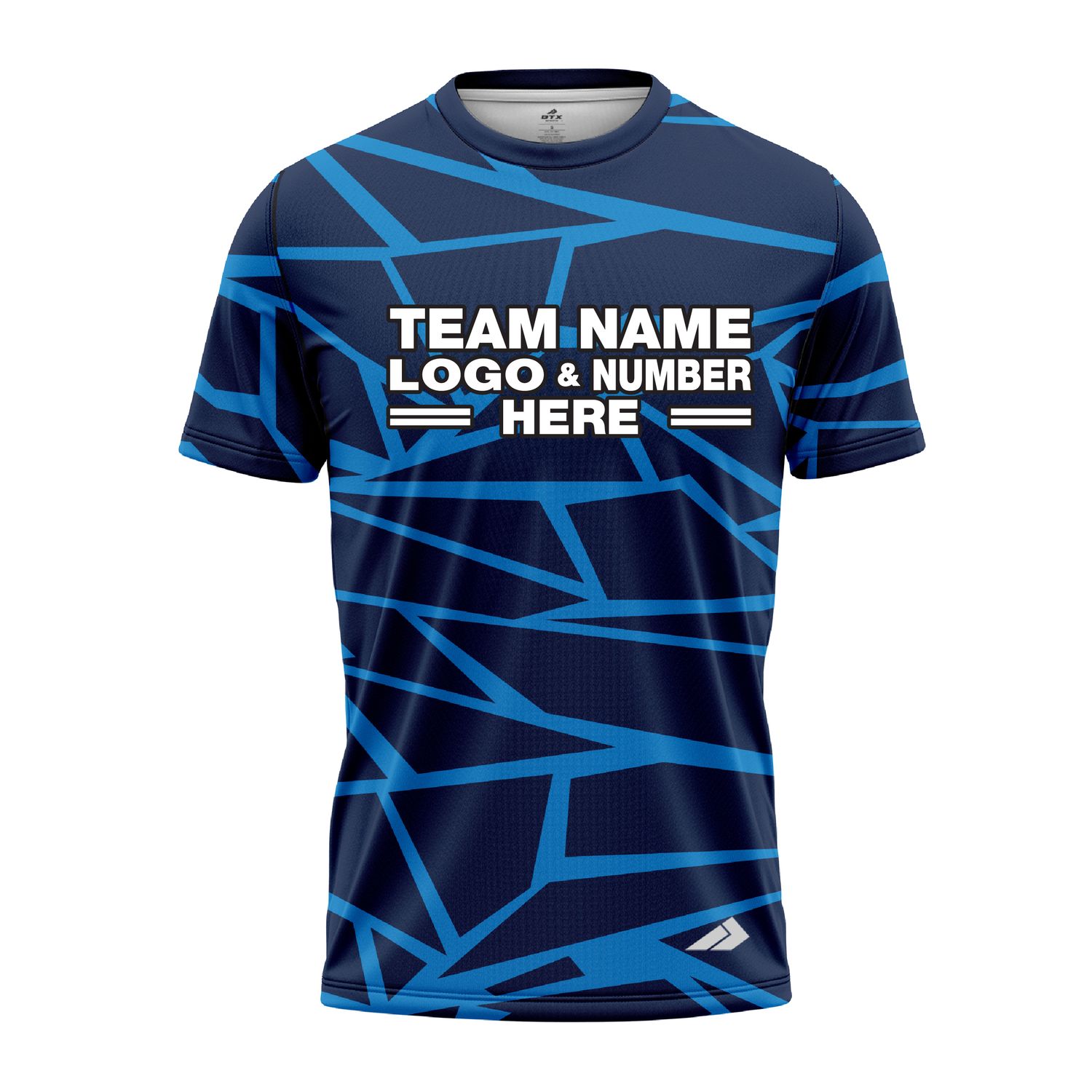 Custom Fully Sublimated Glaciar Break Pattern Blue Performance Jersey 2868