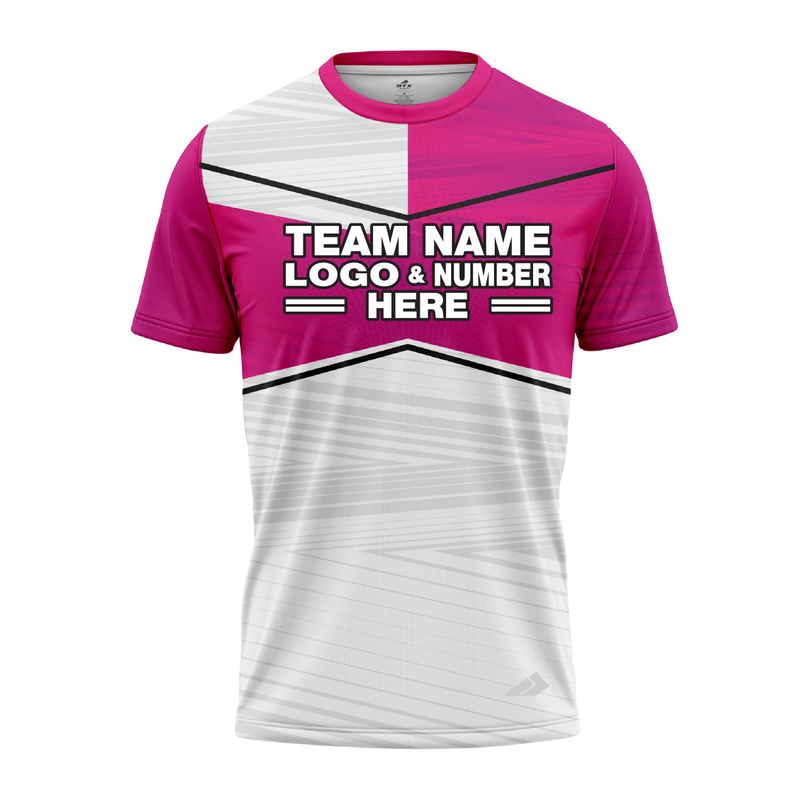 Custom Fully Sublimated Black Line Pattern Pink White Performance Jersey 2952