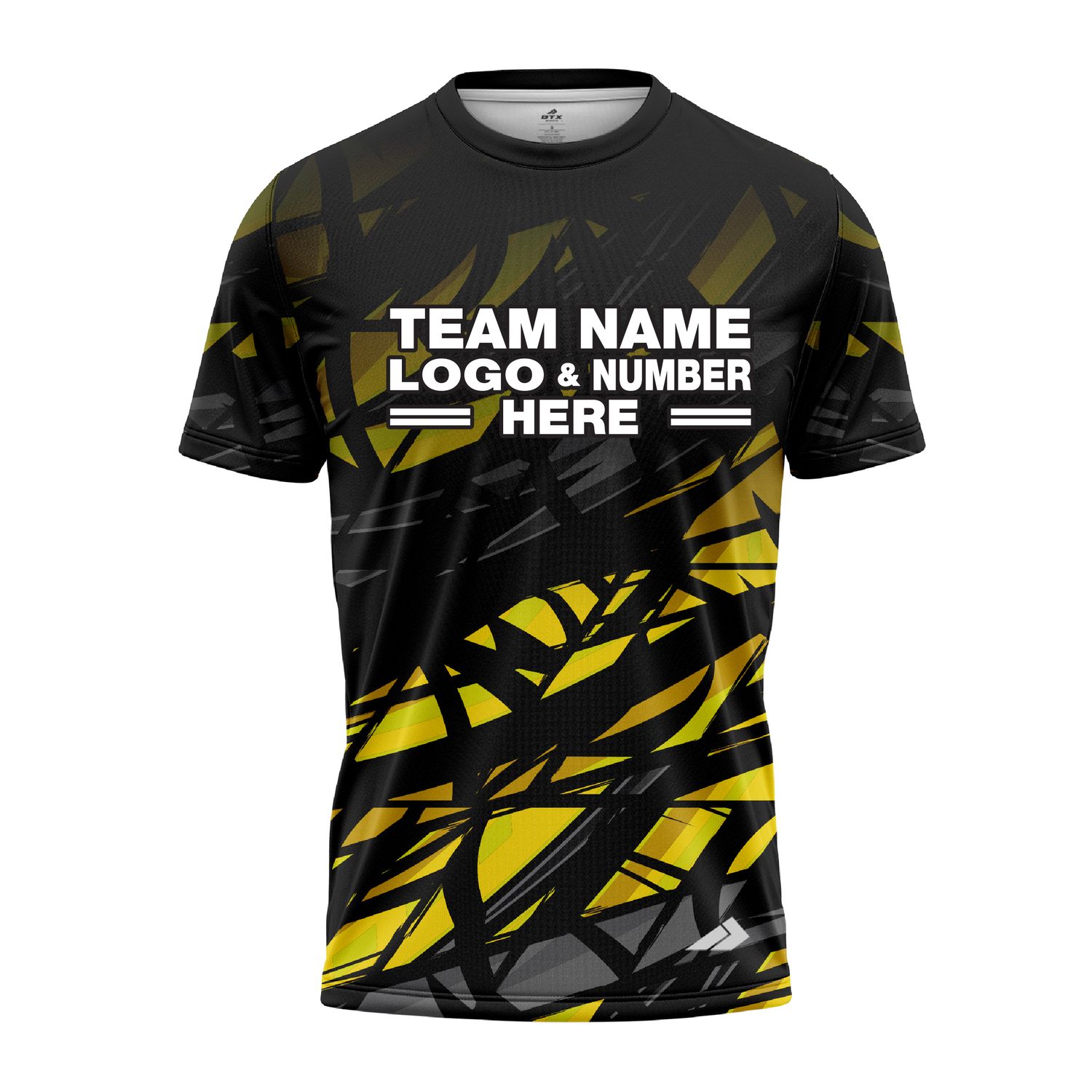 Custom Fully Sublimated Swarm Pattern Black Yellow Performance Jersey 2980