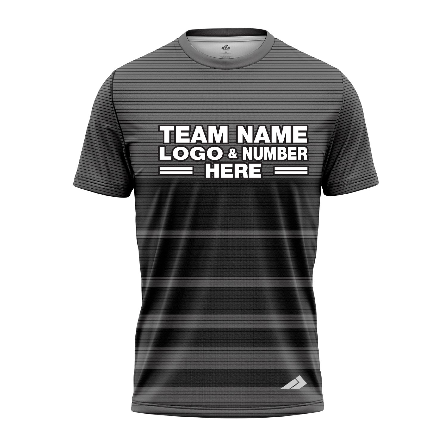 Custom Fully Sublimated Horizontal Stripes Pattern Dark Performance Jersey 2973