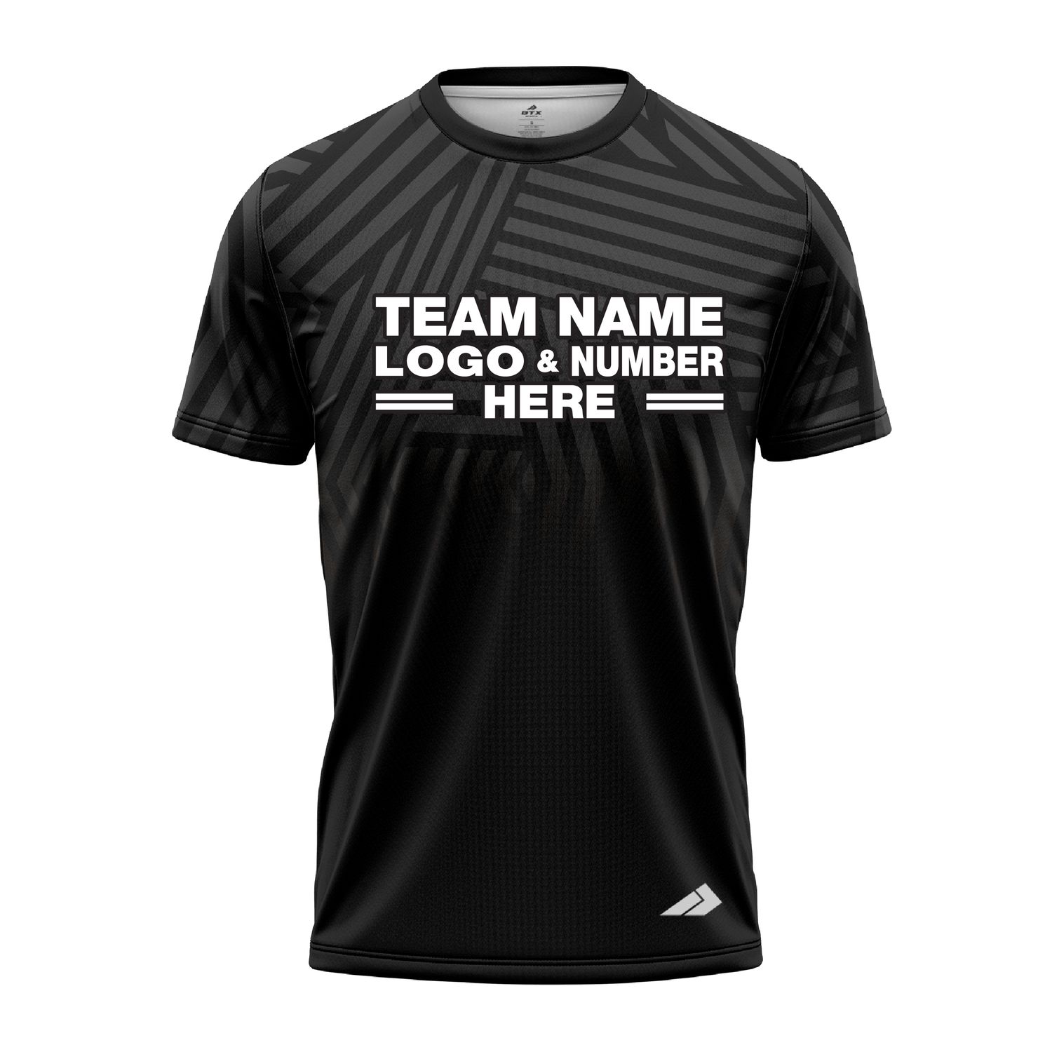 Custom Fully Sublimated Intersecting Pattern Black Performance Jersey 3001