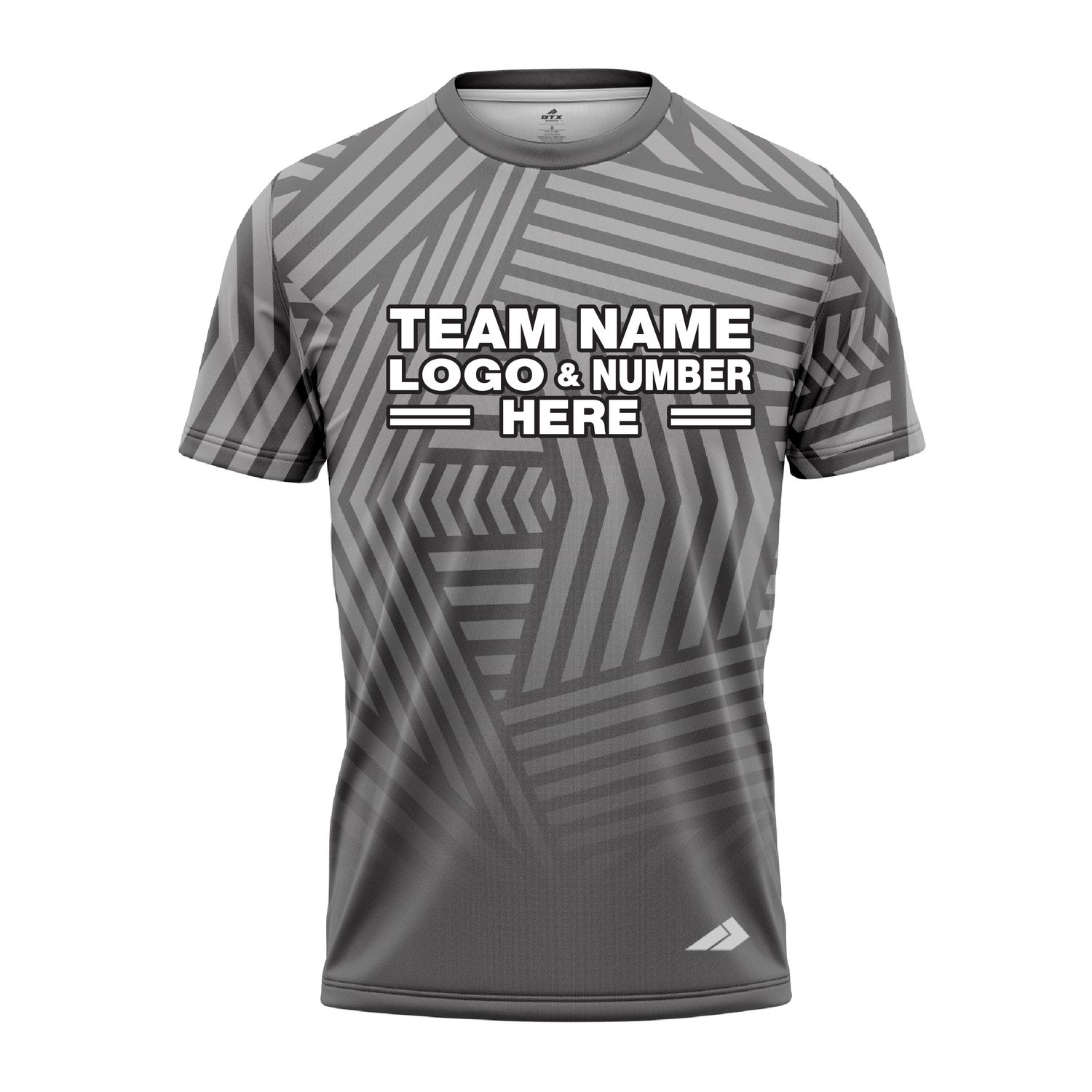 Custom Fully Sublimated Intersecting Pattern Gray Performance Jersey 3008