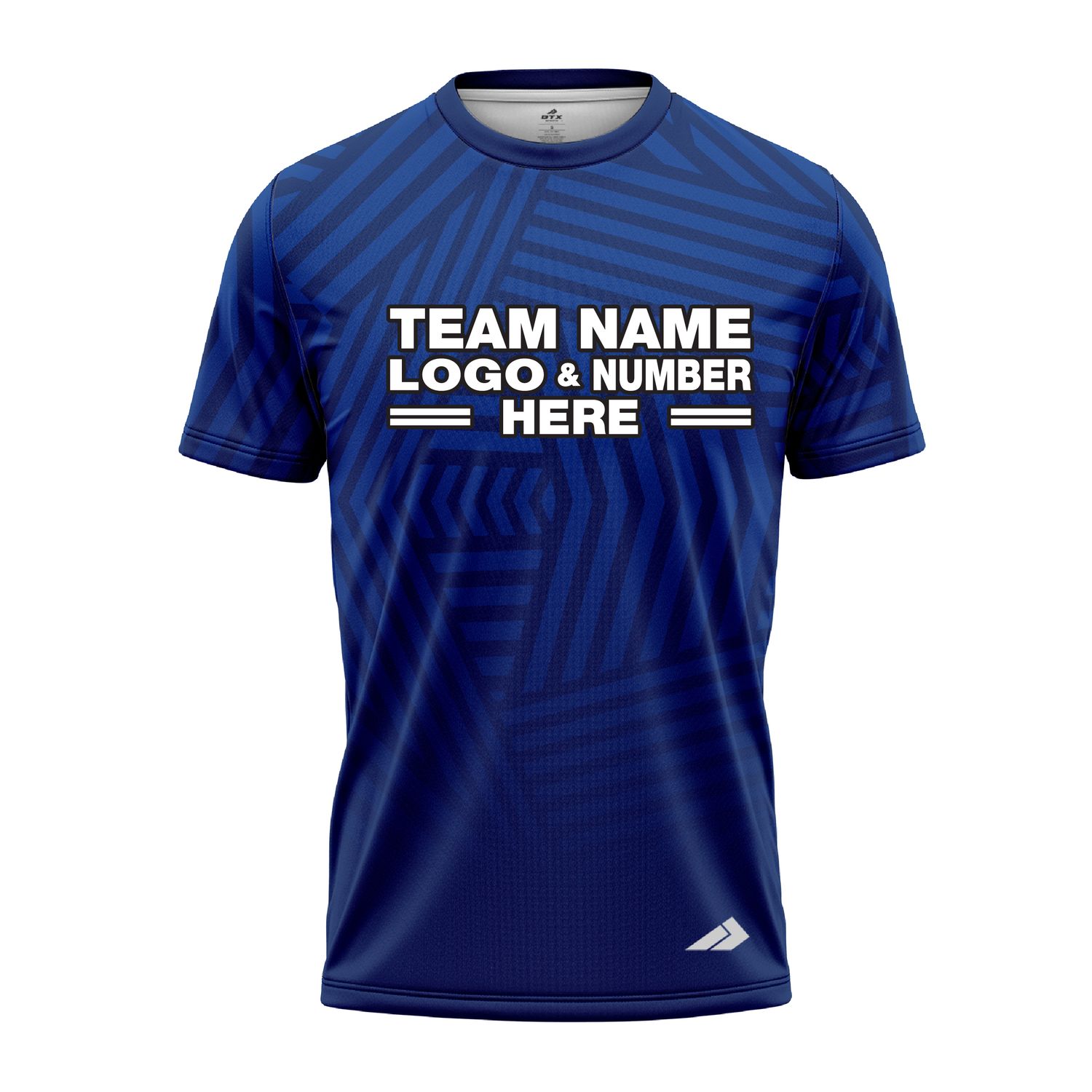 Custom Fully Sublimated Intersecting Pattern Blue Performance Jersey 2994