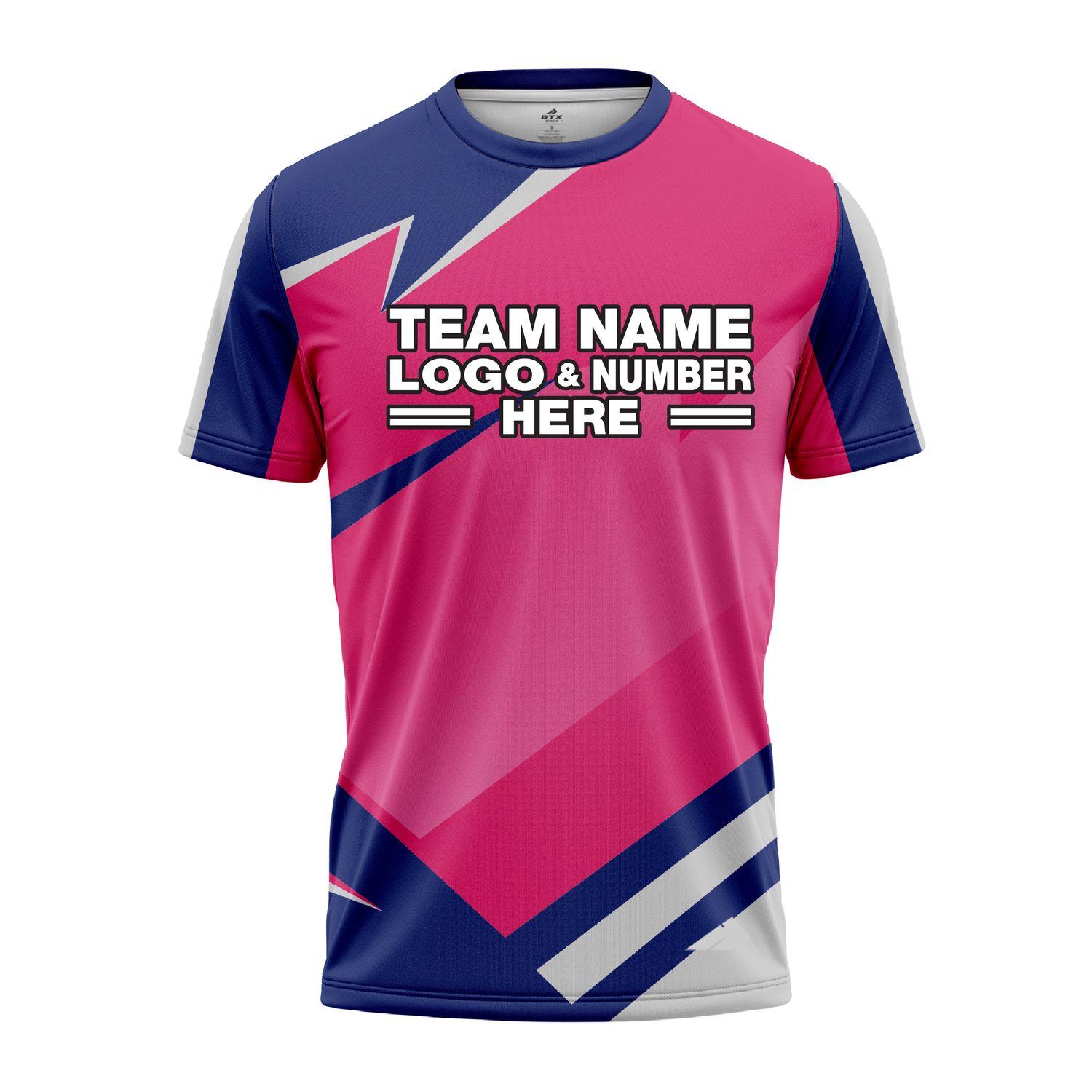 Custom Fully Sublimated Modern Pattern Blue Pink Performance Jersey 3022