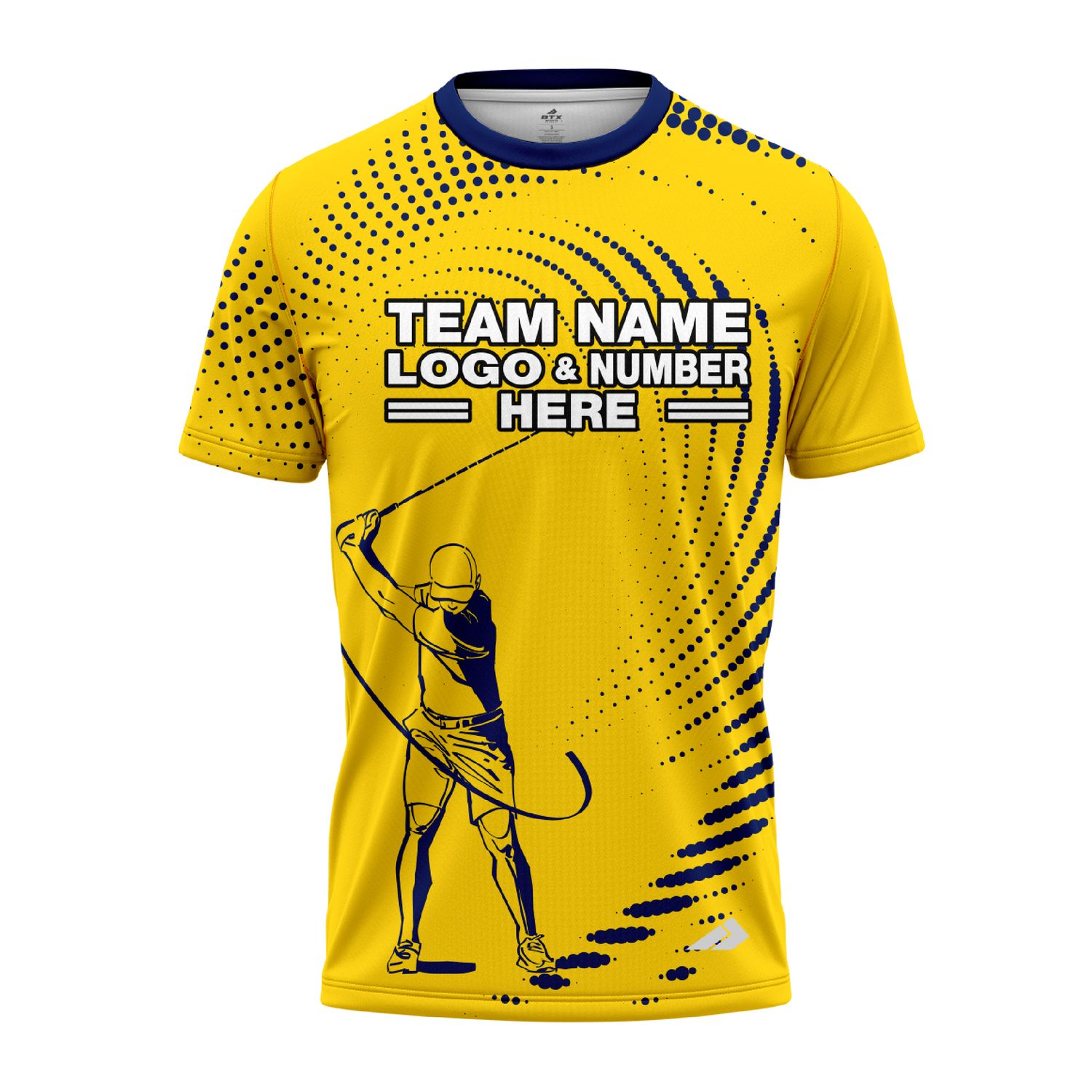 Custom Fully Sublimated Dynamic Golf Pattern Yellow Blue Performance Jersey 3064