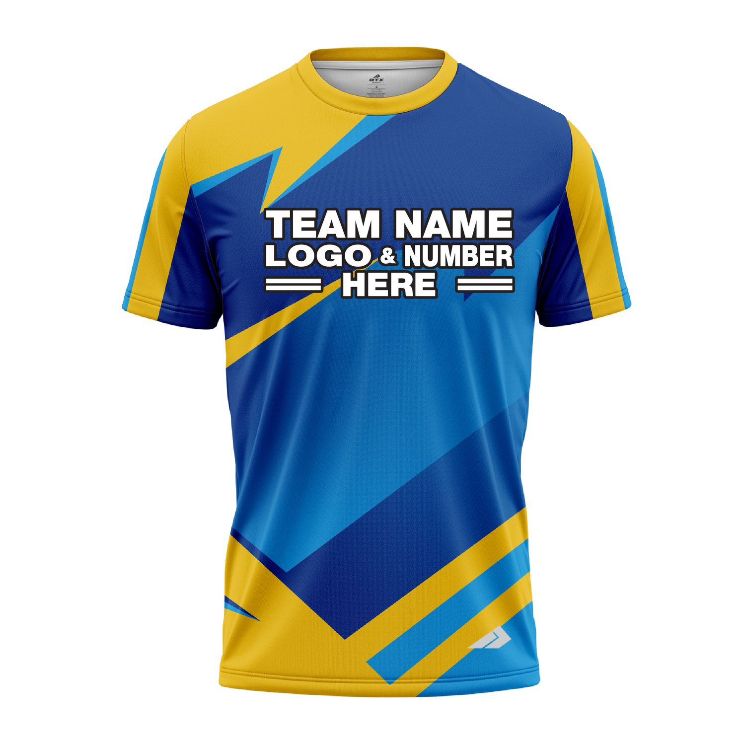 Custom Fully Sublimated Modern Pattern Yellow Blue Performance Jersey 3085