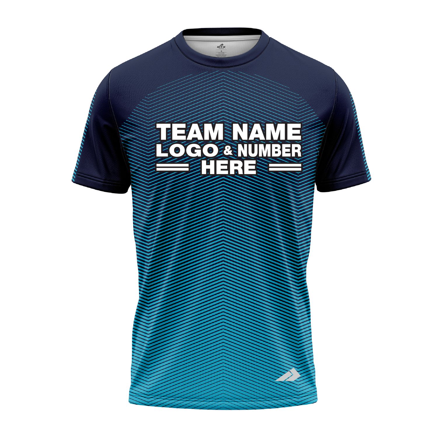 Custom Fully Sublimated Gradient Pattern Blue Performance Jersey 3092
