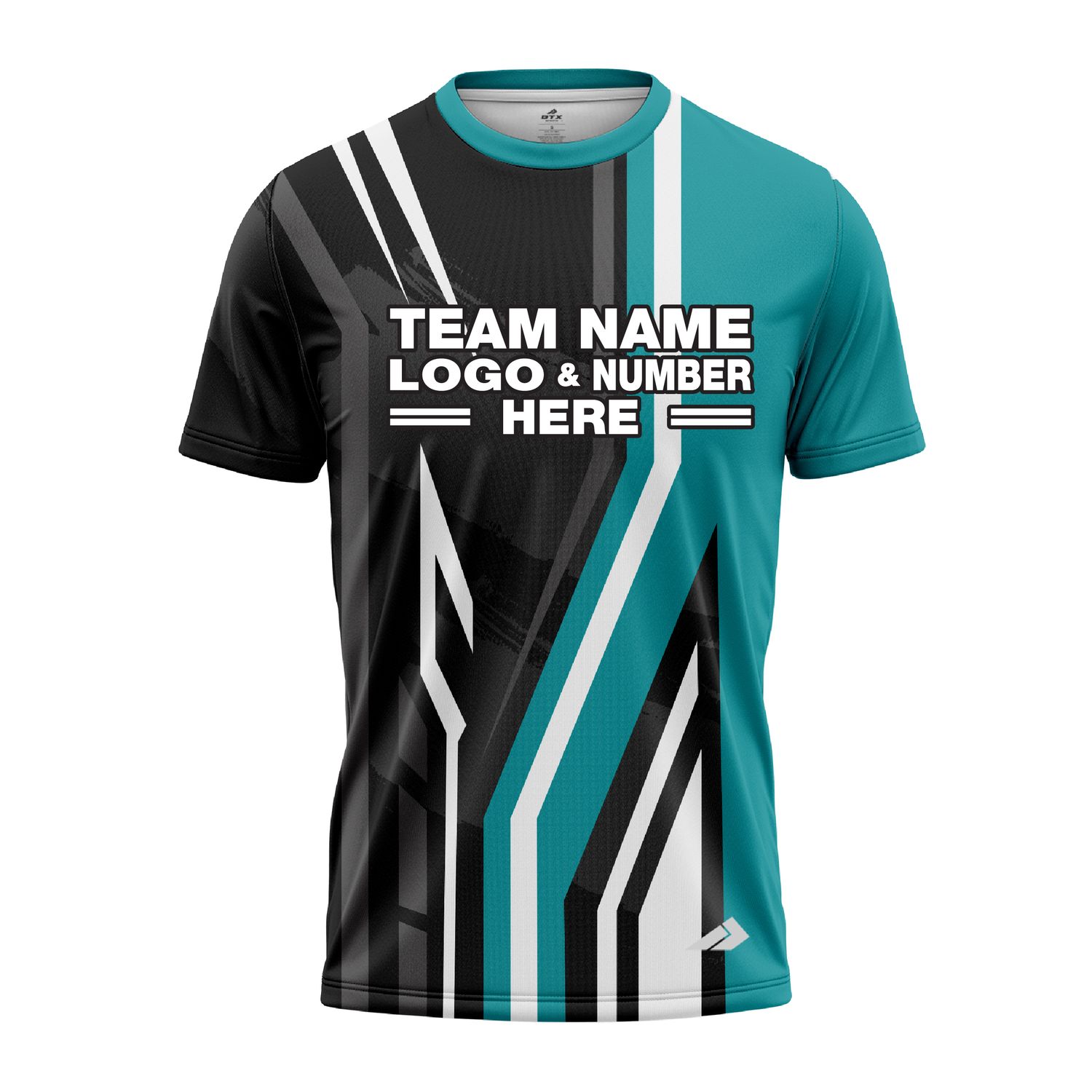 Custom Fully Sublimated Pallets Pattern Teal Black Performance Jersey 3148