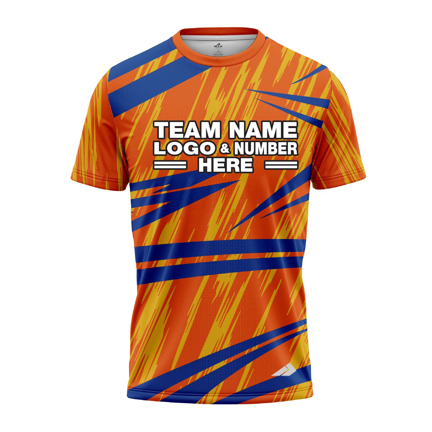 Custom Fully Sublimated Ripped Pattern Orange Blue Yellow Performance Jersey 3190