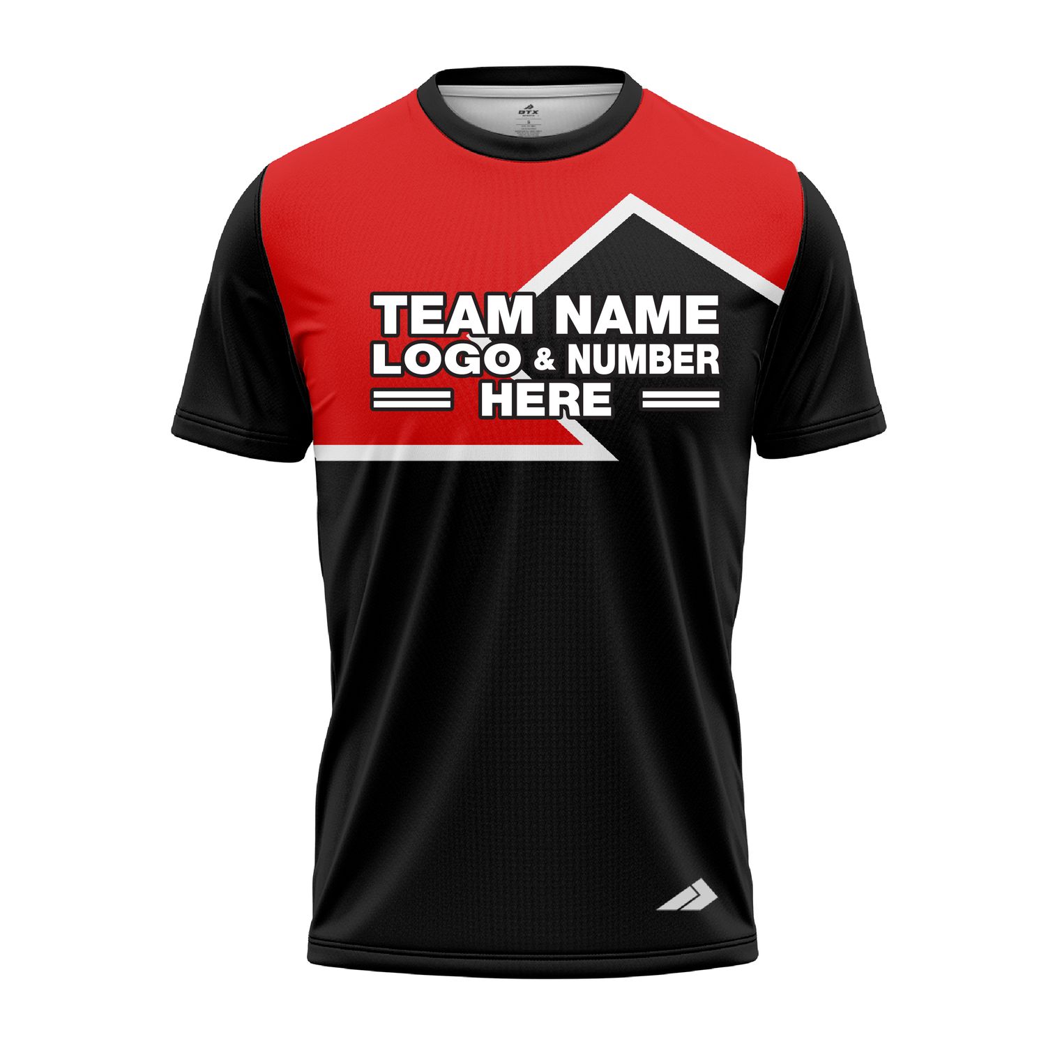 Custom Fully Sublimated Puzzle Pattern Red Black Performance Jersey 3246