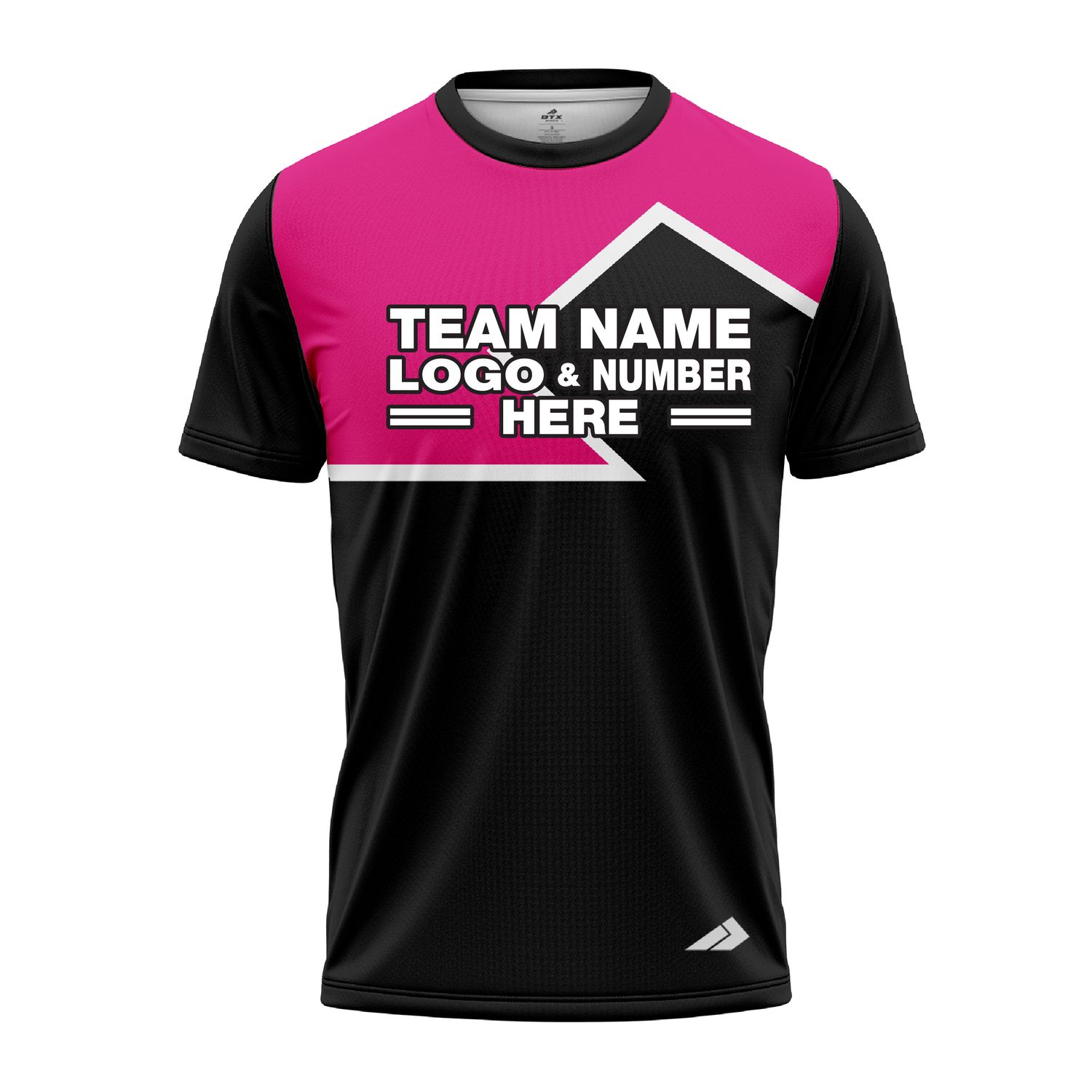 Custom Fully Sublimated Puzzle Pattern Pink Black Performance Jersey 3253