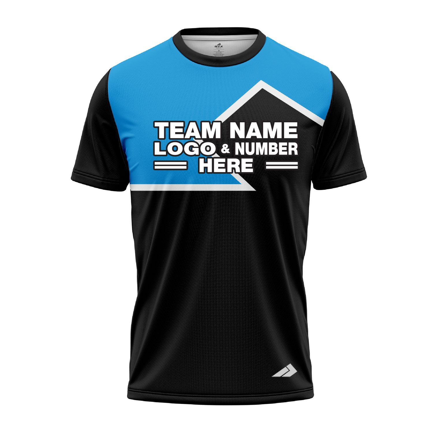 Custom Fully Sublimated Puzzle Pattern SkyBlue Black Performance Jersey 3260