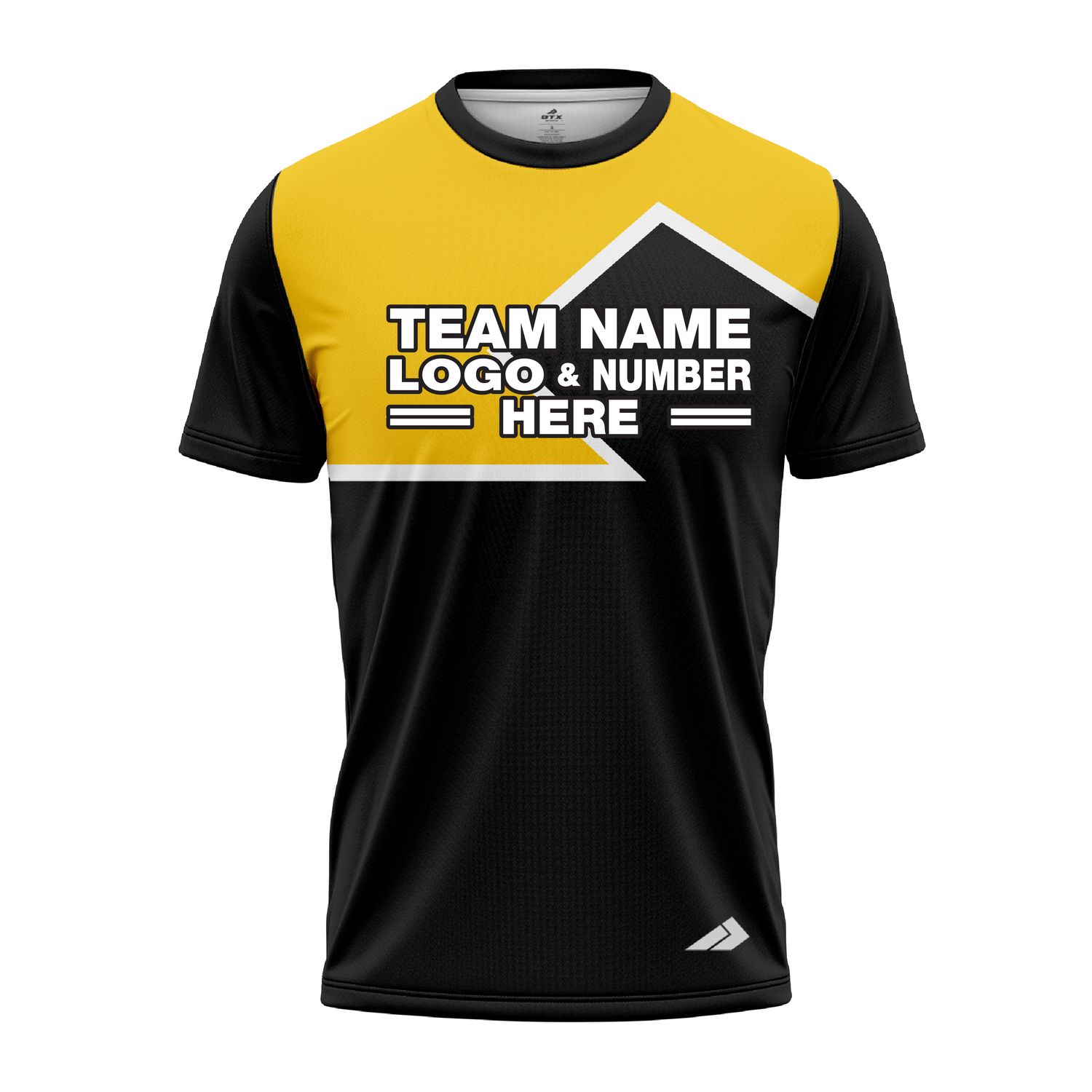 Custom Fully Sublimated Puzzle Pattern Yellow Black Performance Jersey 3267