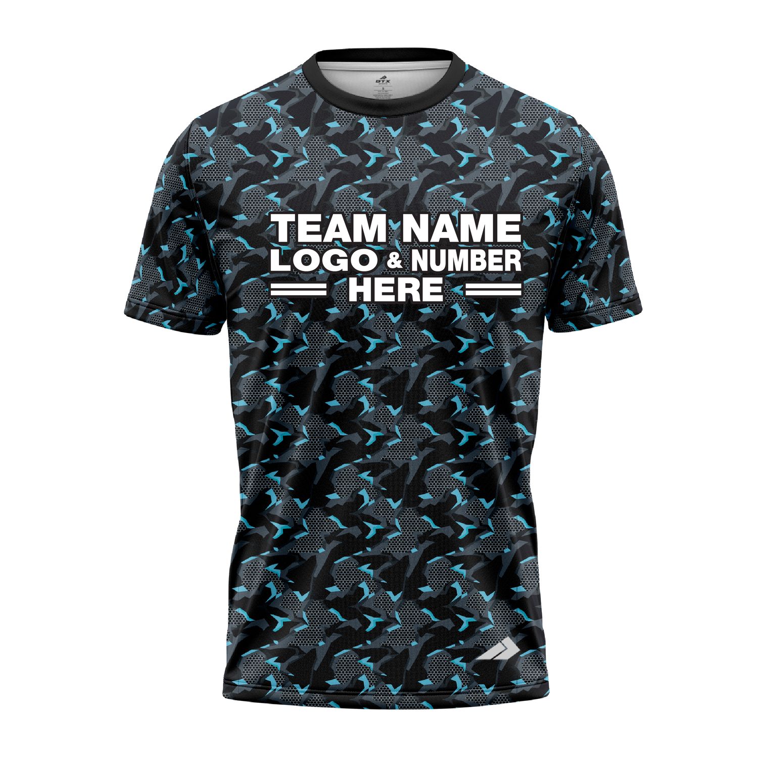 Custom Fully Sublimated Tactical Pattern Blue Gray Black Performance Jersey 3281