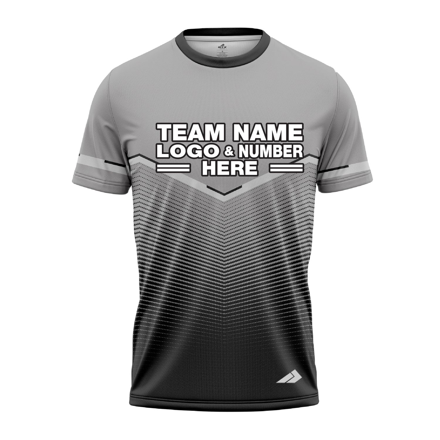 Custom Fully Sublimated Bold  Pattern Black Gray Performance Jersey 3302