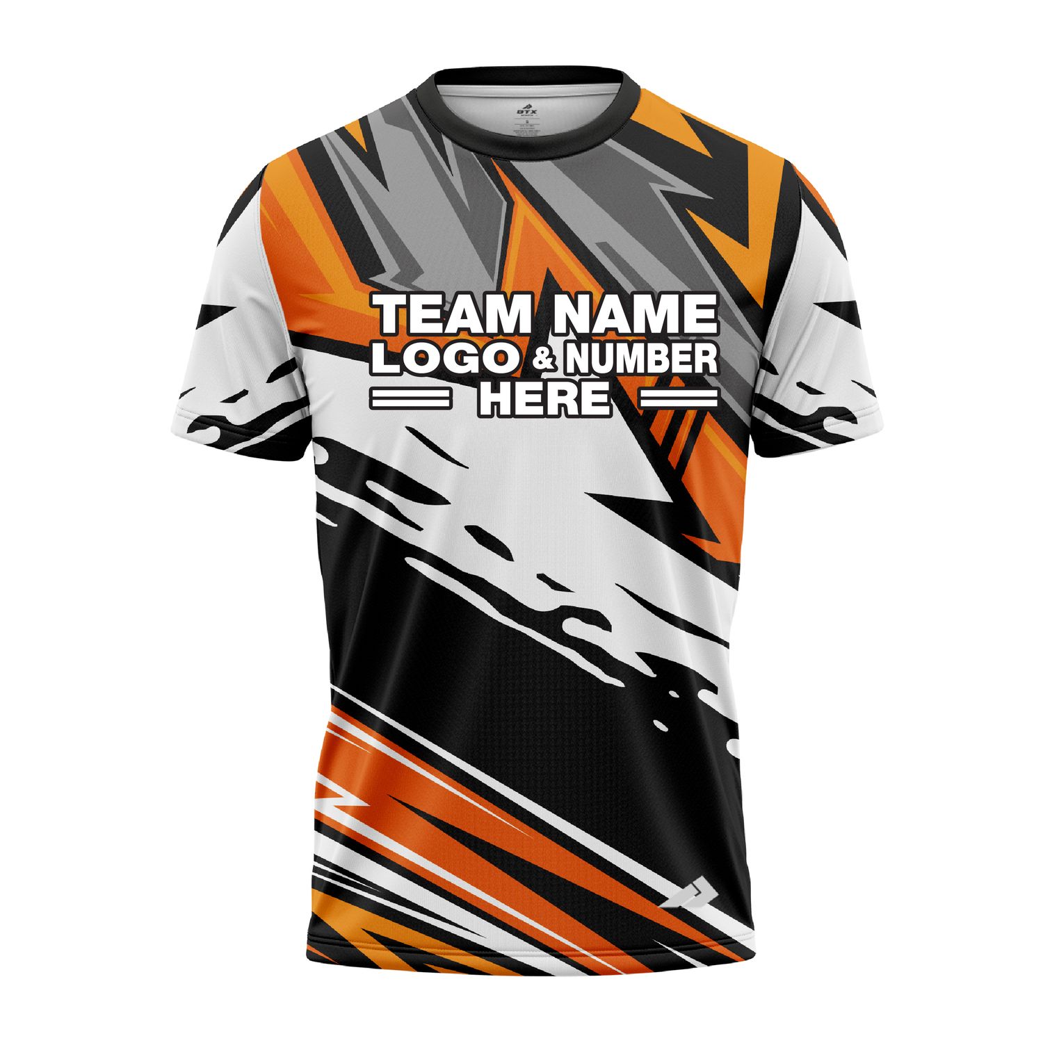 Custom Fully Sublimated Energetic Pattern Black Gray Orange Performance Jersey 3344