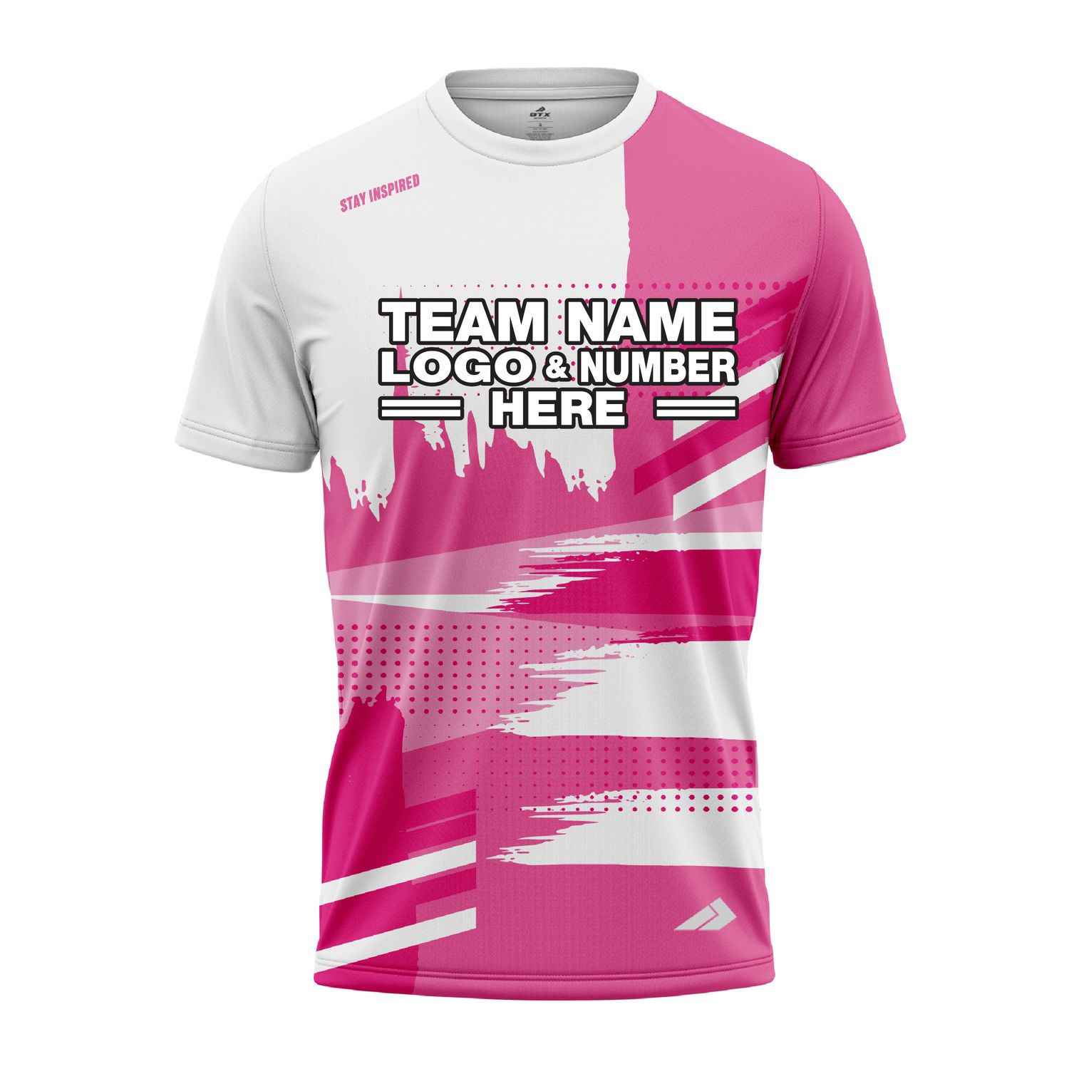 Custom Fully Sublimated Landscape Pattern Pink White Performance Jersey 3372