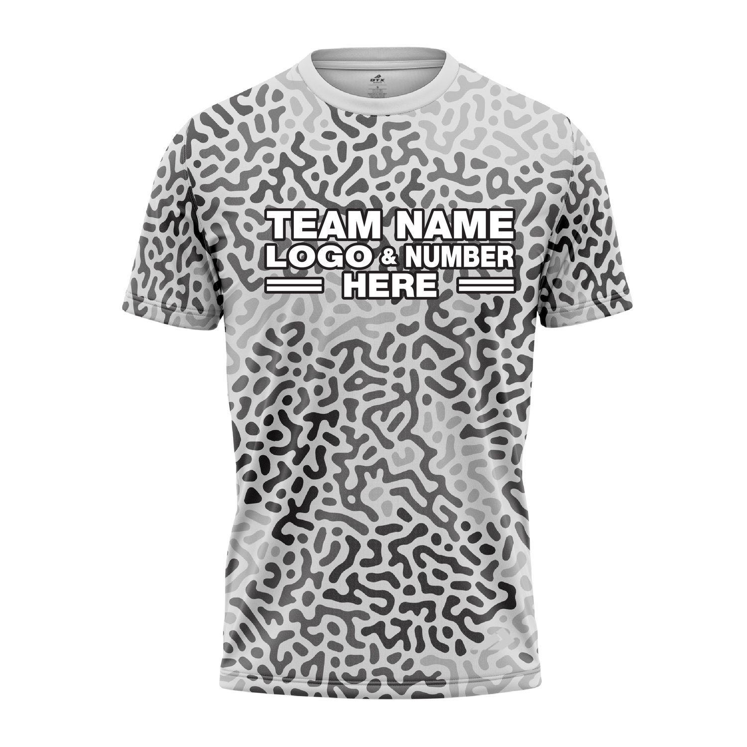 Custom Fully Sublimated Monochrome Maze Pattern White Performance Jersey 3435