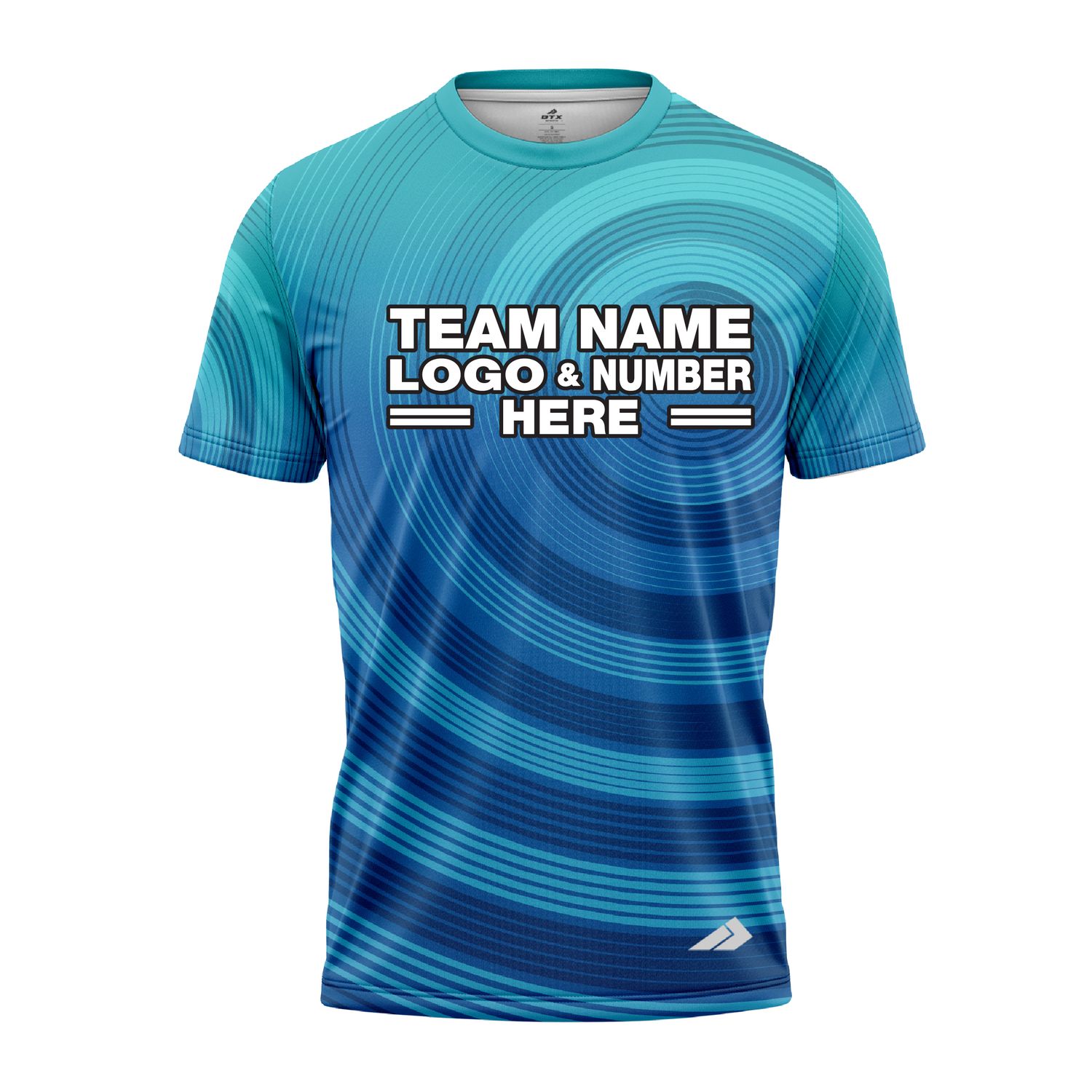Custom Fully Sublimated Spiral Pattern Blues Performance Jersey 3456