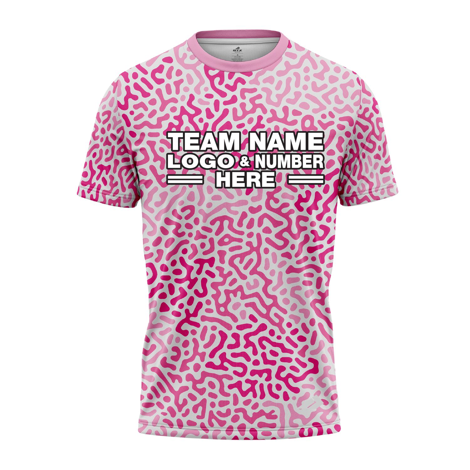 Custom Fully Sublimated Monochrome Maze Pattern Pink Performance Jersey 3449