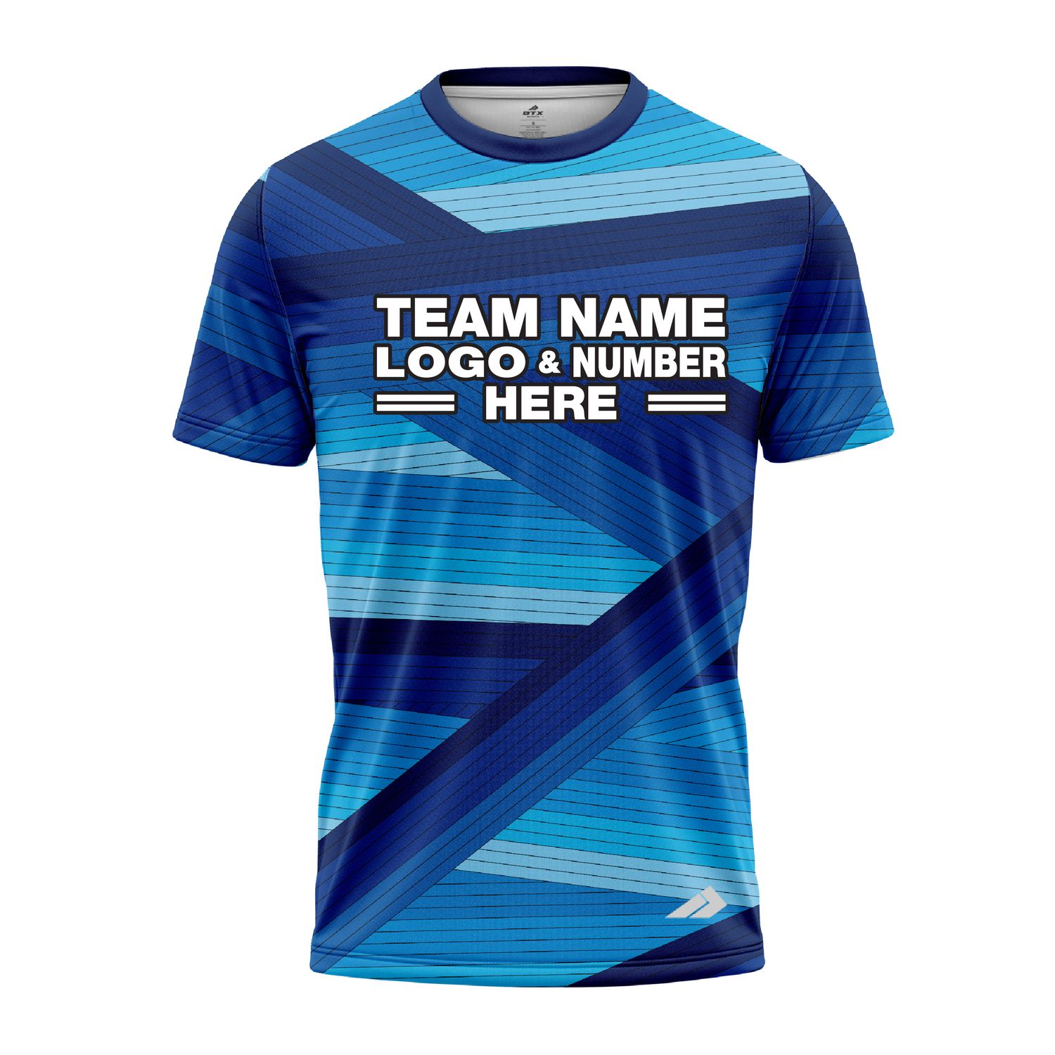 Custom Fully Sublimated Wrapped Lines Pattern Blues Performance Jersey 3470