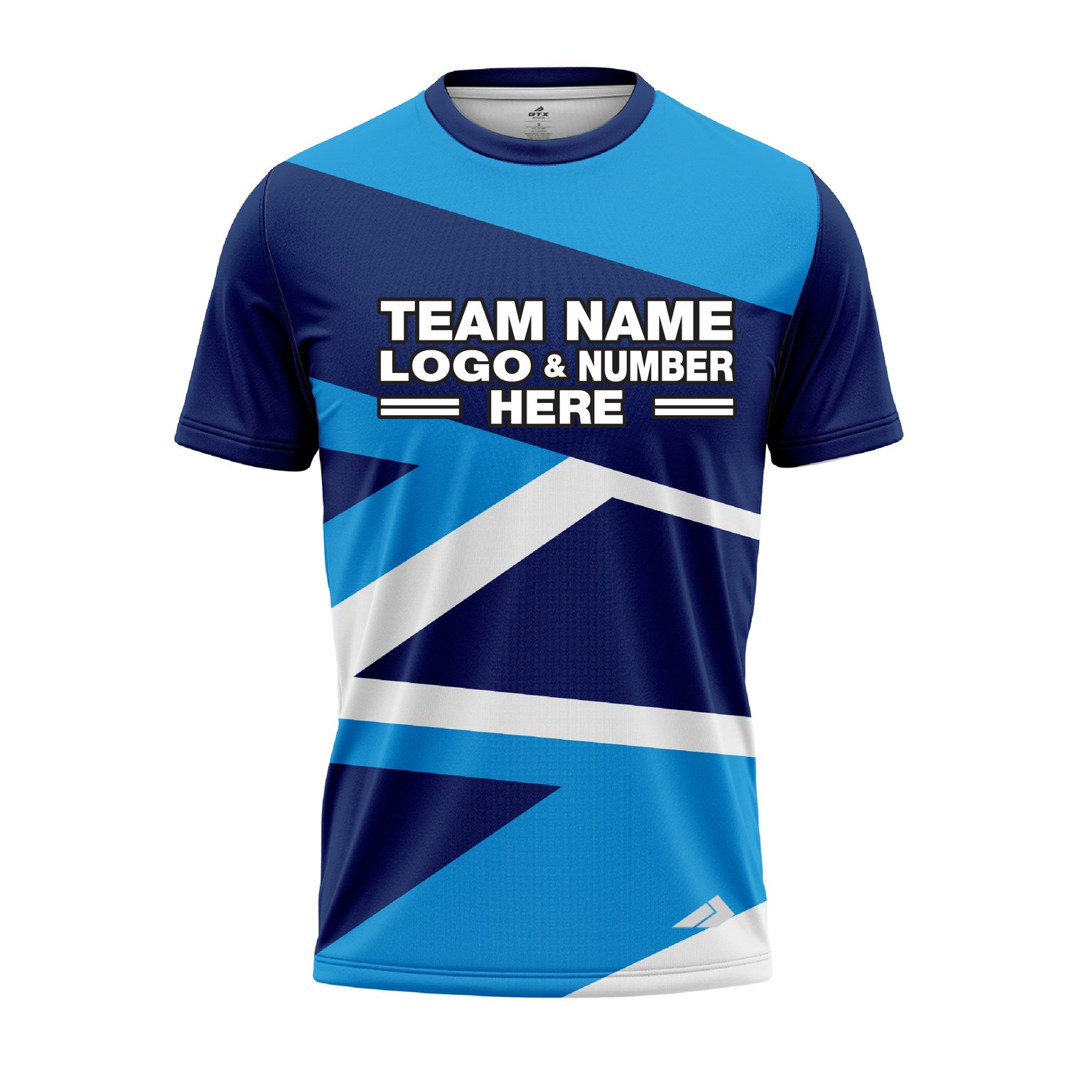 Custom Fully Sublimated Intricate Lines Pattern Blue White Performance Jersey 3484