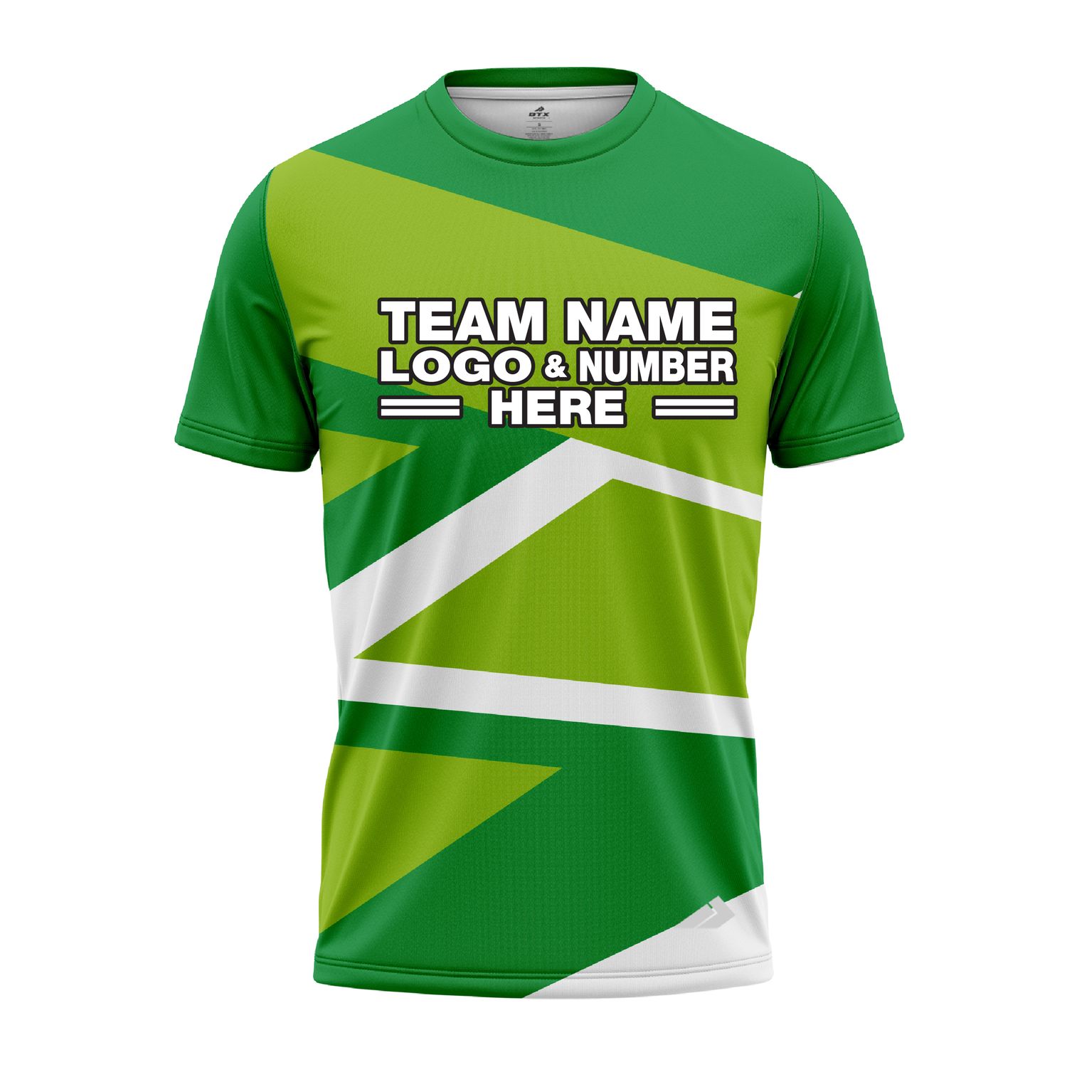Custom Fully Sublimated Intricate Lines Pattern Green White Performance Jersey 3491