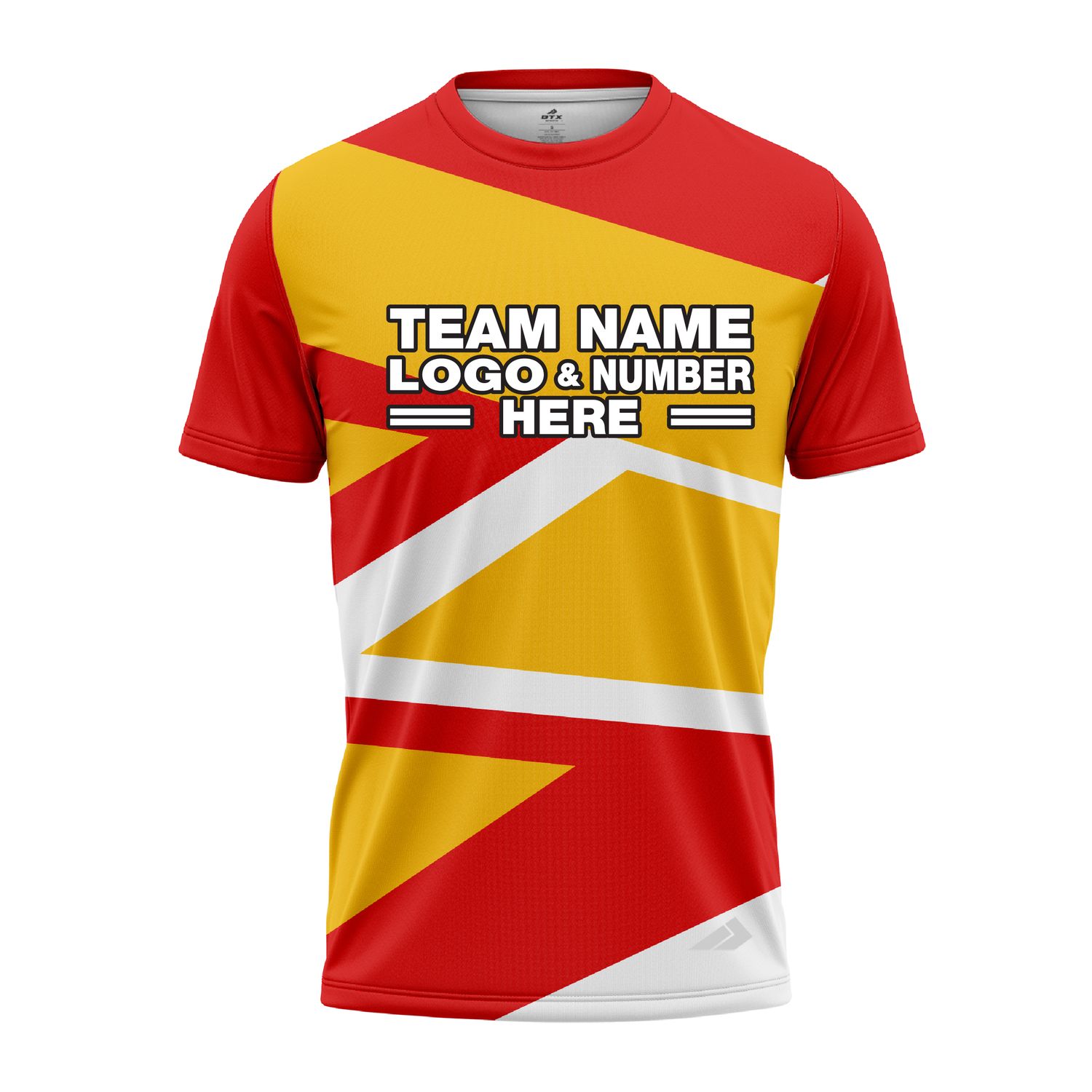 Custom Fully Sublimated Intricate Lines Pattern Yellow Red Performance Jersey 3505