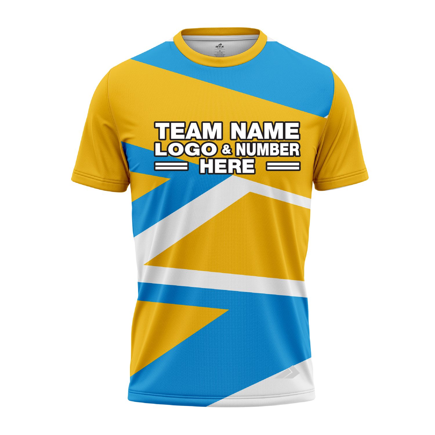 Custom Fully Sublimated Intricate Lines Pattern Yellow SkyBlue Performance Jersey 3512
