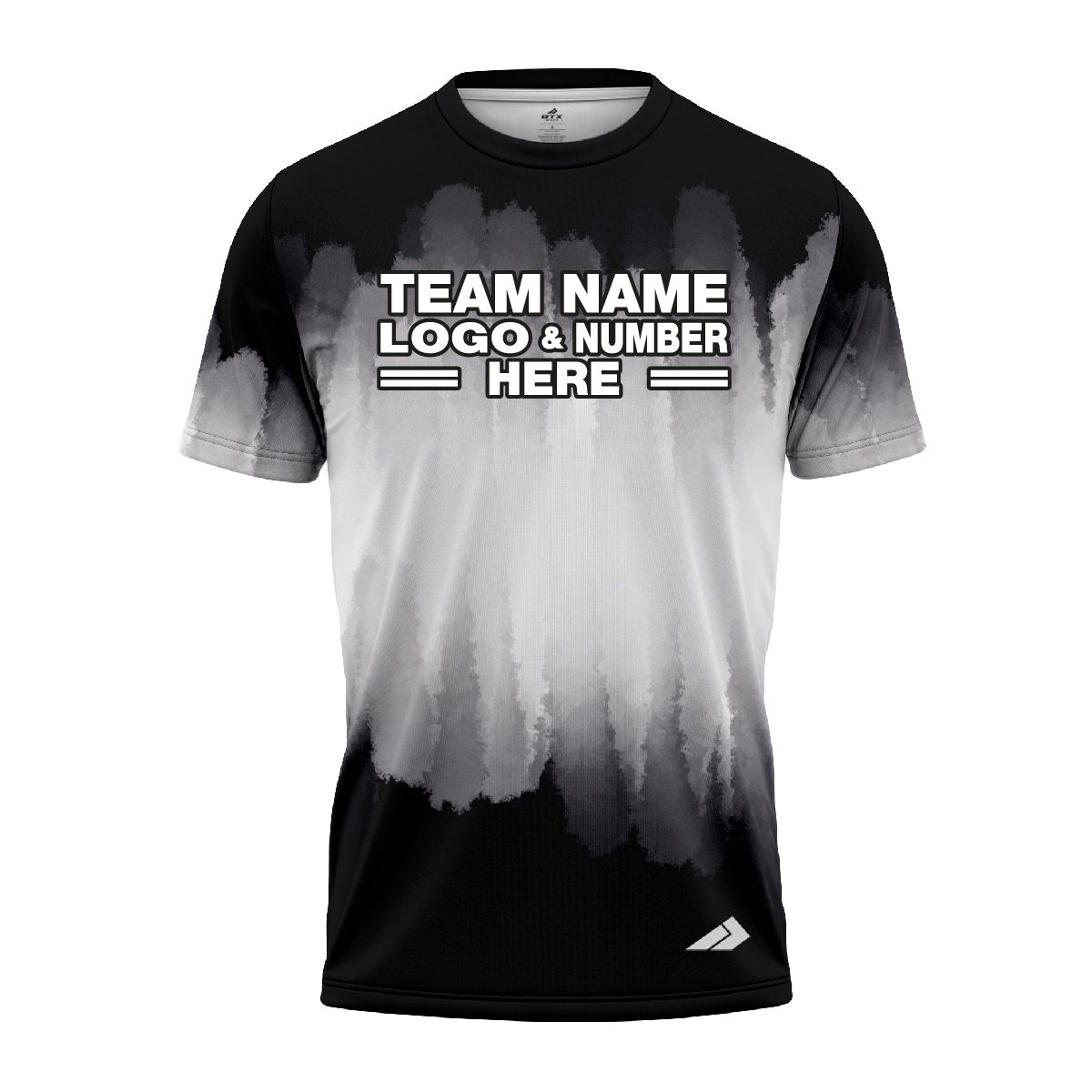 Custom Fully Sublimated Brushed Tie Dye Pattern Black White Performance Jersey 3757