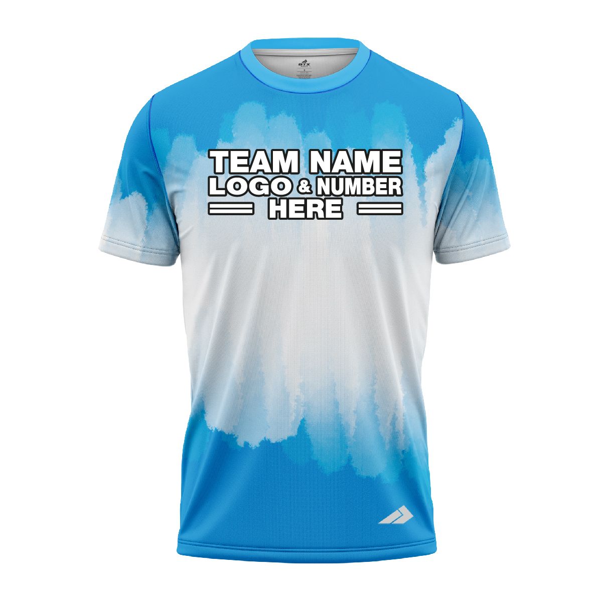 Custom Fully Sublimated Brushed Tie Dye Pattern SkyBlue White Performance Jersey 3771
