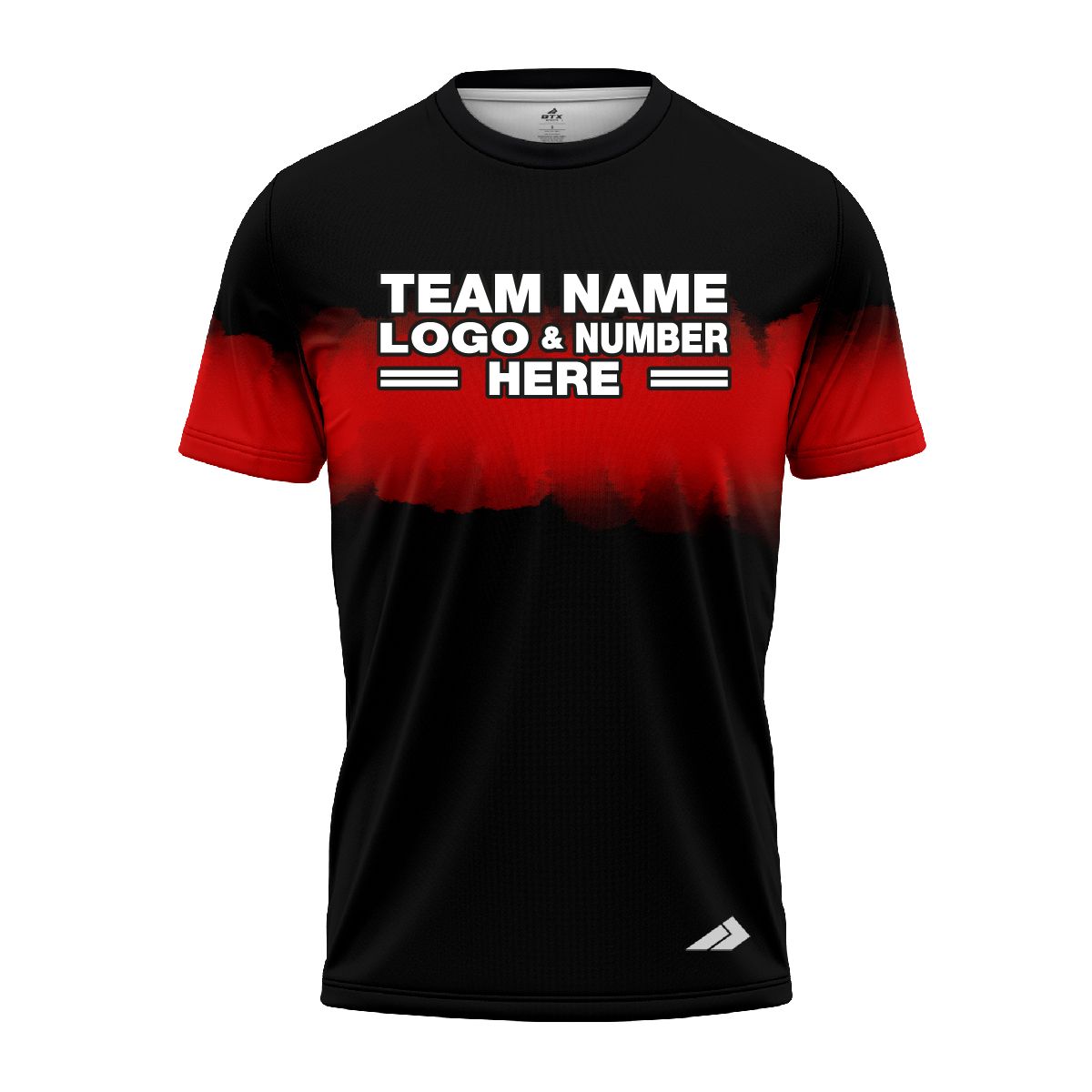 Custom Fully Sublimated Shaded Tie Dye Pattern Black Red Performance Jersey 3799