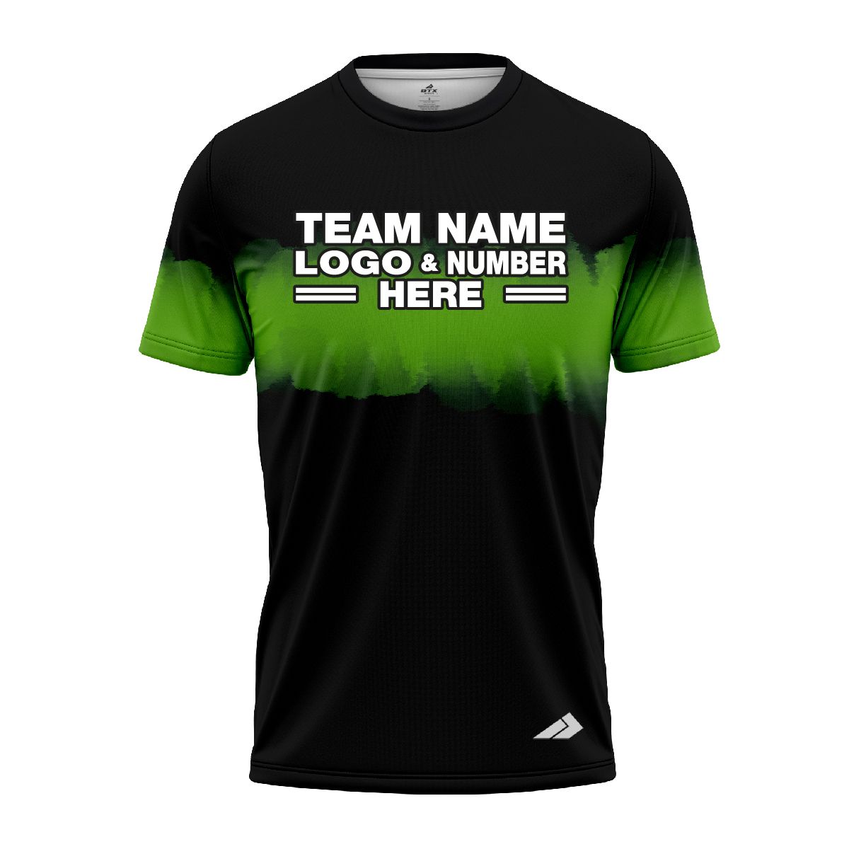 Custom Fully Sublimated Shaded Tie Dye Pattern Black Green Performance Jersey 3813