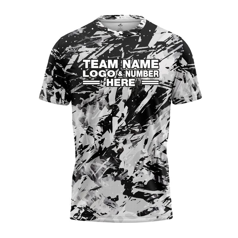 Custom Fully Sublimated Abstract Tie Dye Pattern White Black Performance Jersey 3820