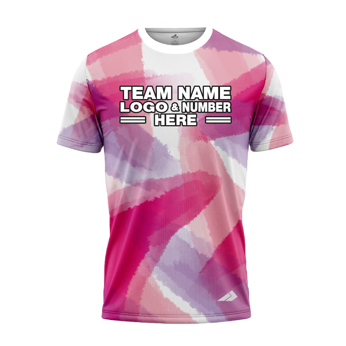 Custom Fully Sublimated Blurred Blobs Tie Dye Pattern Pink Performance Jersey 3827