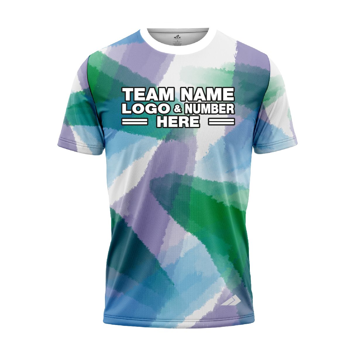 Custom Fully Sublimated Blurred Blobs Tie Dye Pattern Blue Berry Performance Jersey 3841
