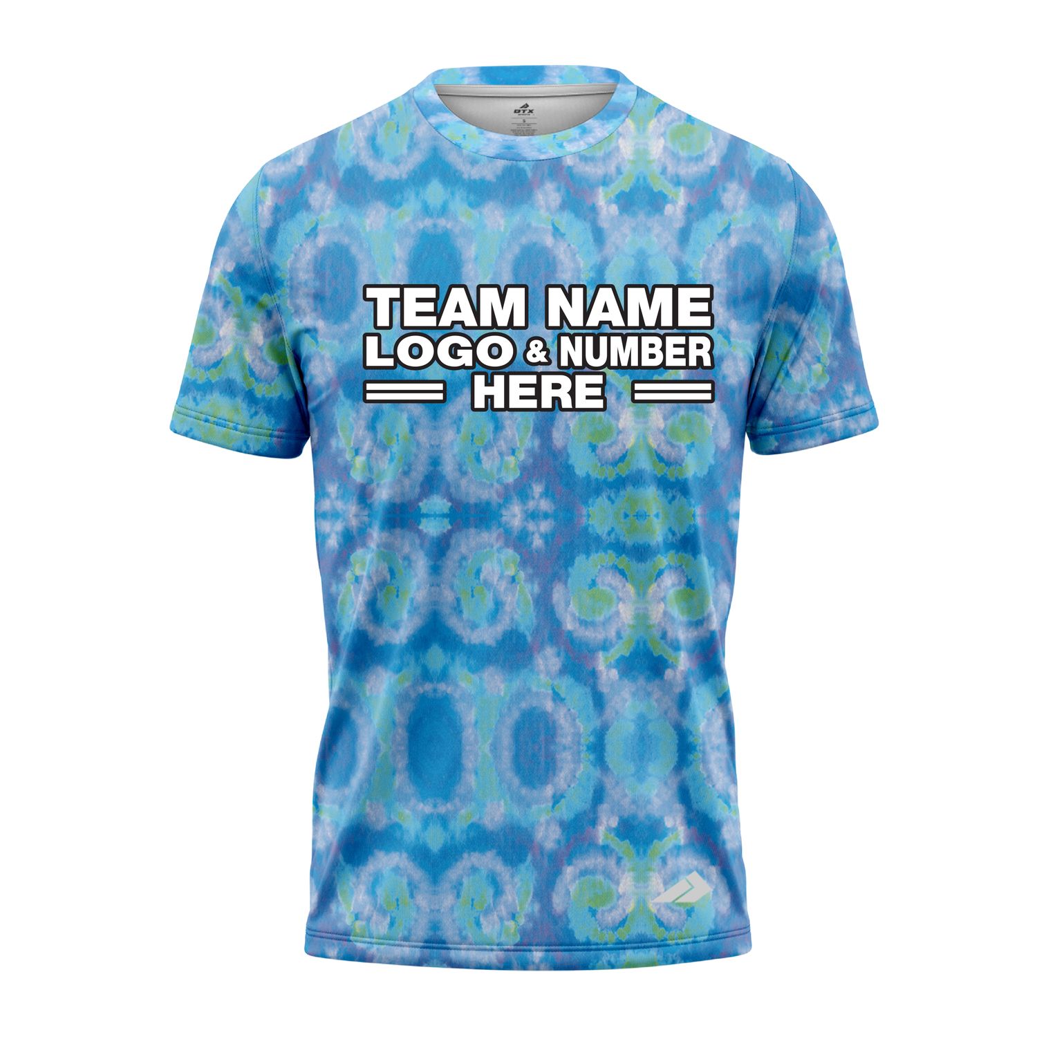 Custom Fully Sublimated Casual Tie Dye Pattern SkyBlue Performance Jersey 3883