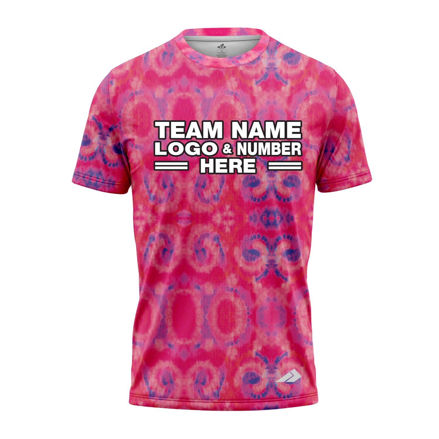 Custom Fully Sublimated Casual Tie Dye Pattern Pink Performance Jersey 3890