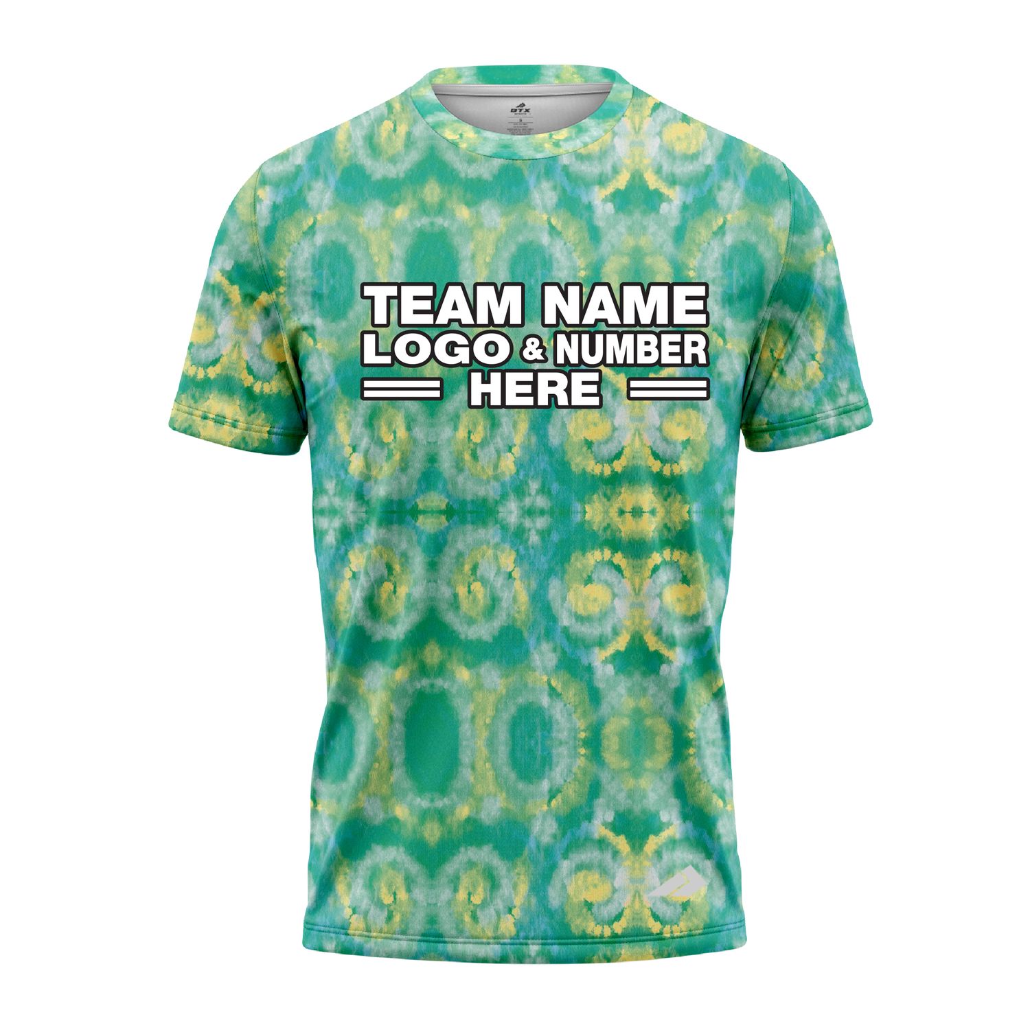 Custom Fully Sublimated Casual Tie Dye Pattern Green Performance Jersey 3897